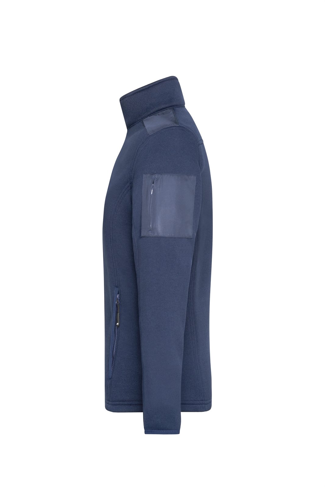 Jacke Herren Blau – Men's Knitted Fleece Jacket, Detailansicht