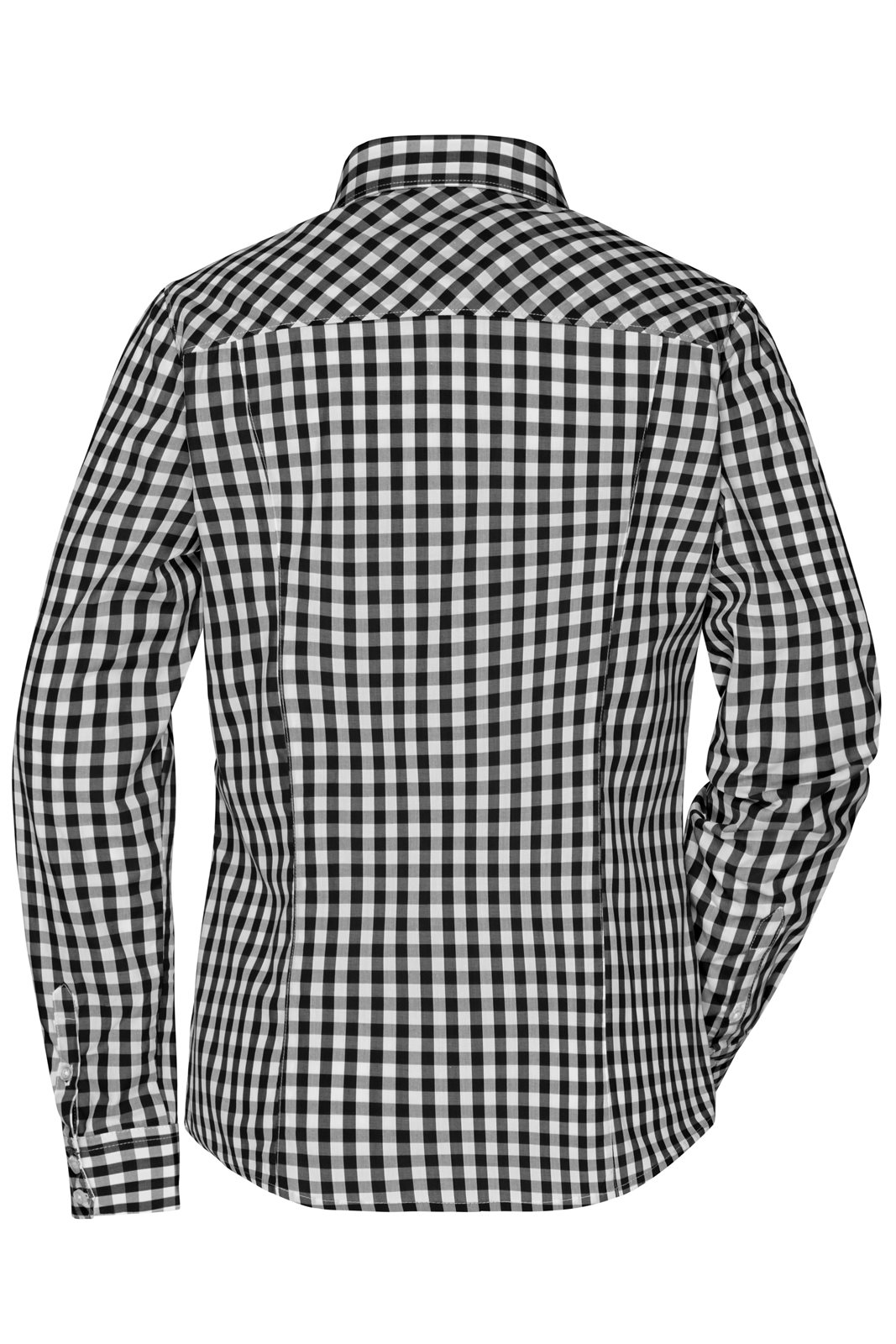 Hemd Damen Weiß/Schwarz – Ladies' Checked Blouse, Detailansicht