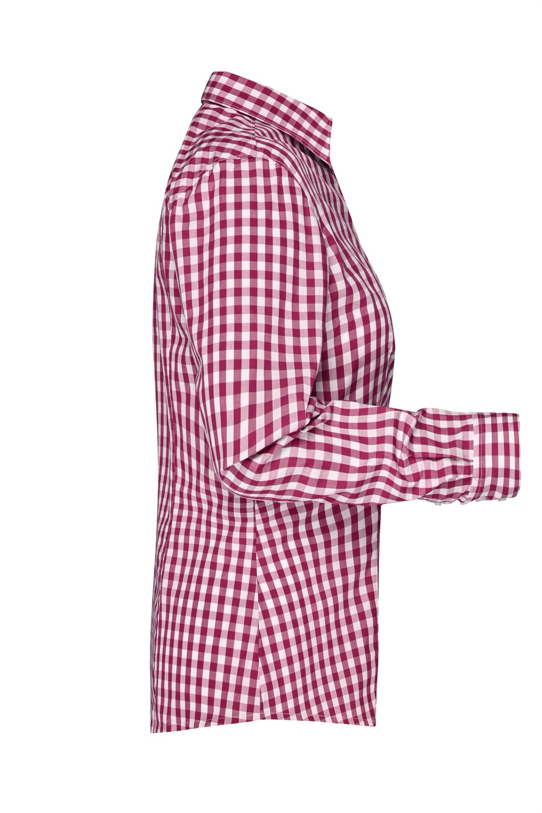 Hemd Damen Weiß/Rot/Weinrot – Ladies' Checked Blouse, Detailansicht