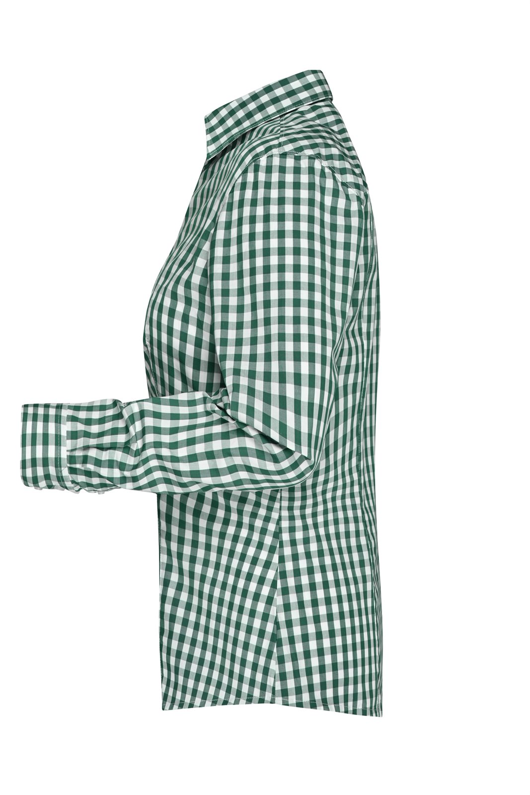 Hemd Damen Grün/Weiß – Ladies' Checked Blouse, Detailansicht