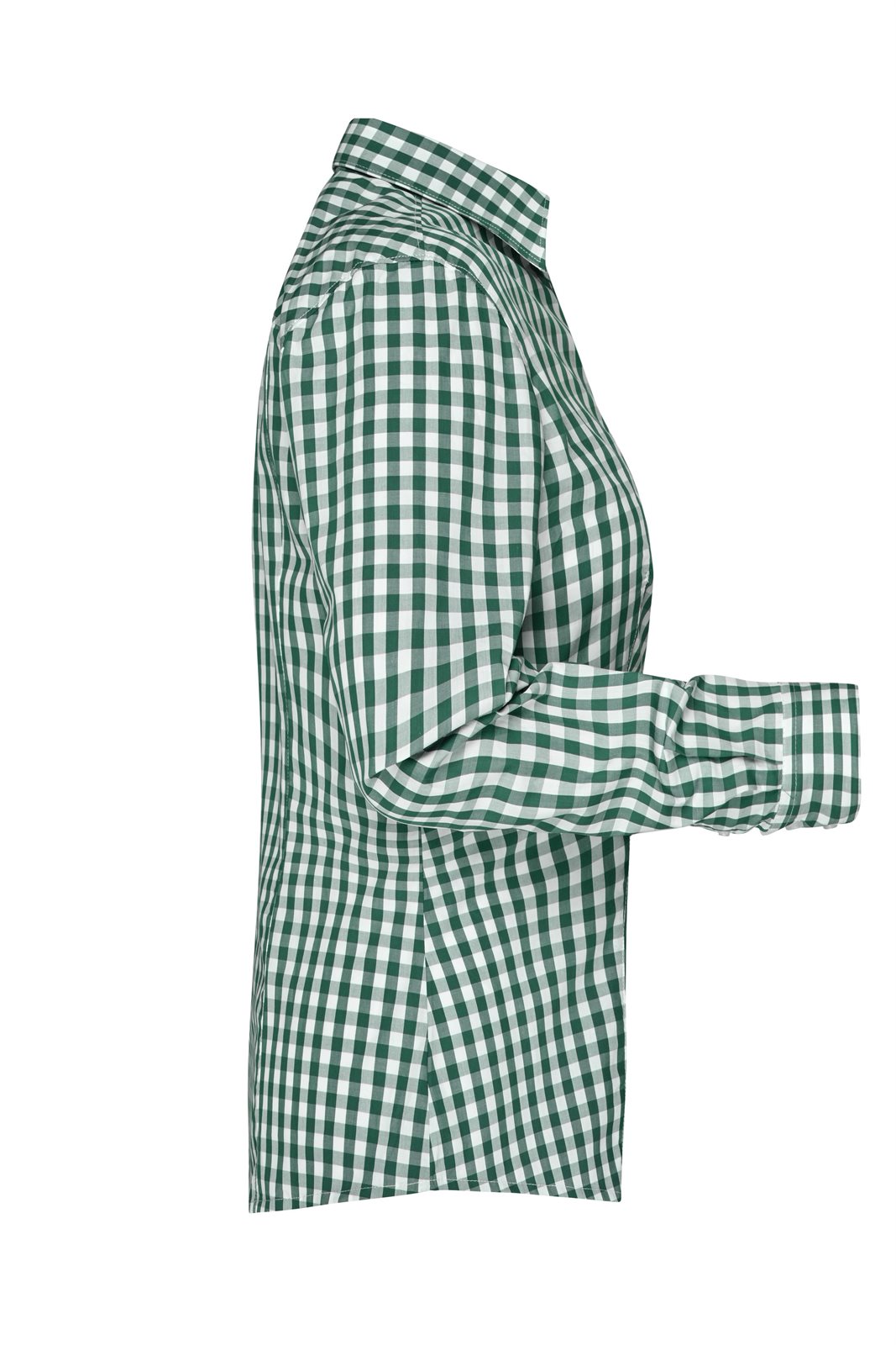Hemd Damen Grün/Weiß – Ladies' Checked Blouse, Detailansicht