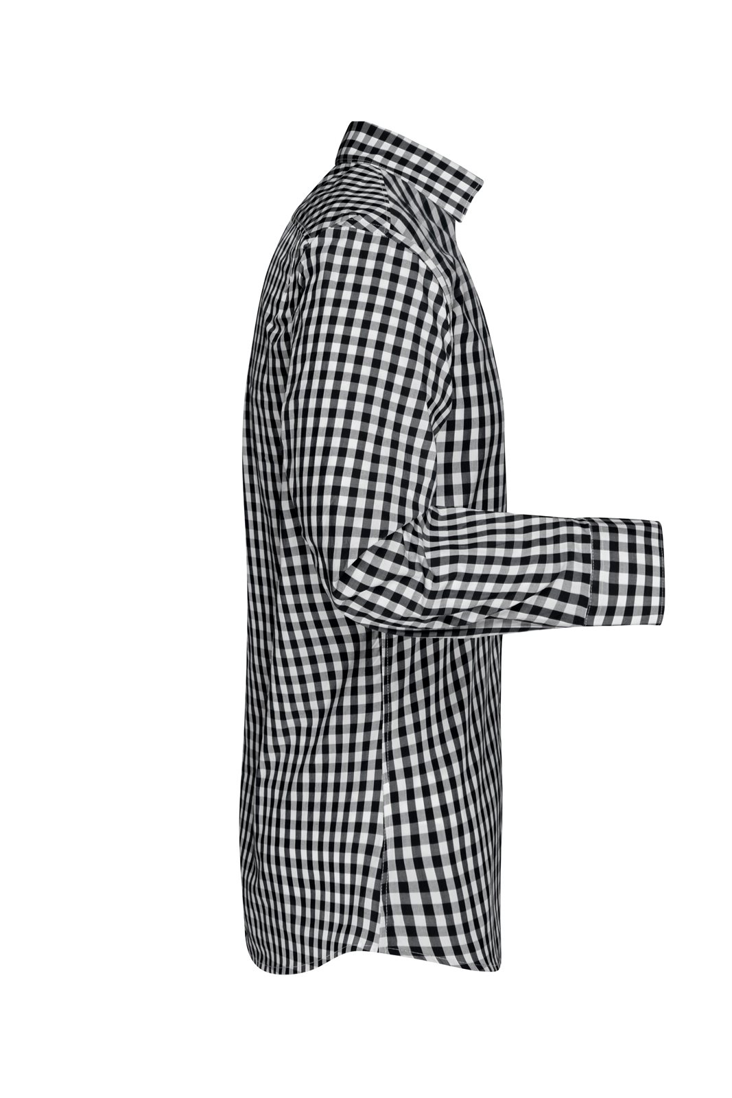 Hemd Herren Weiß/Schwarz – Men's Checked Shirt, Detailansicht