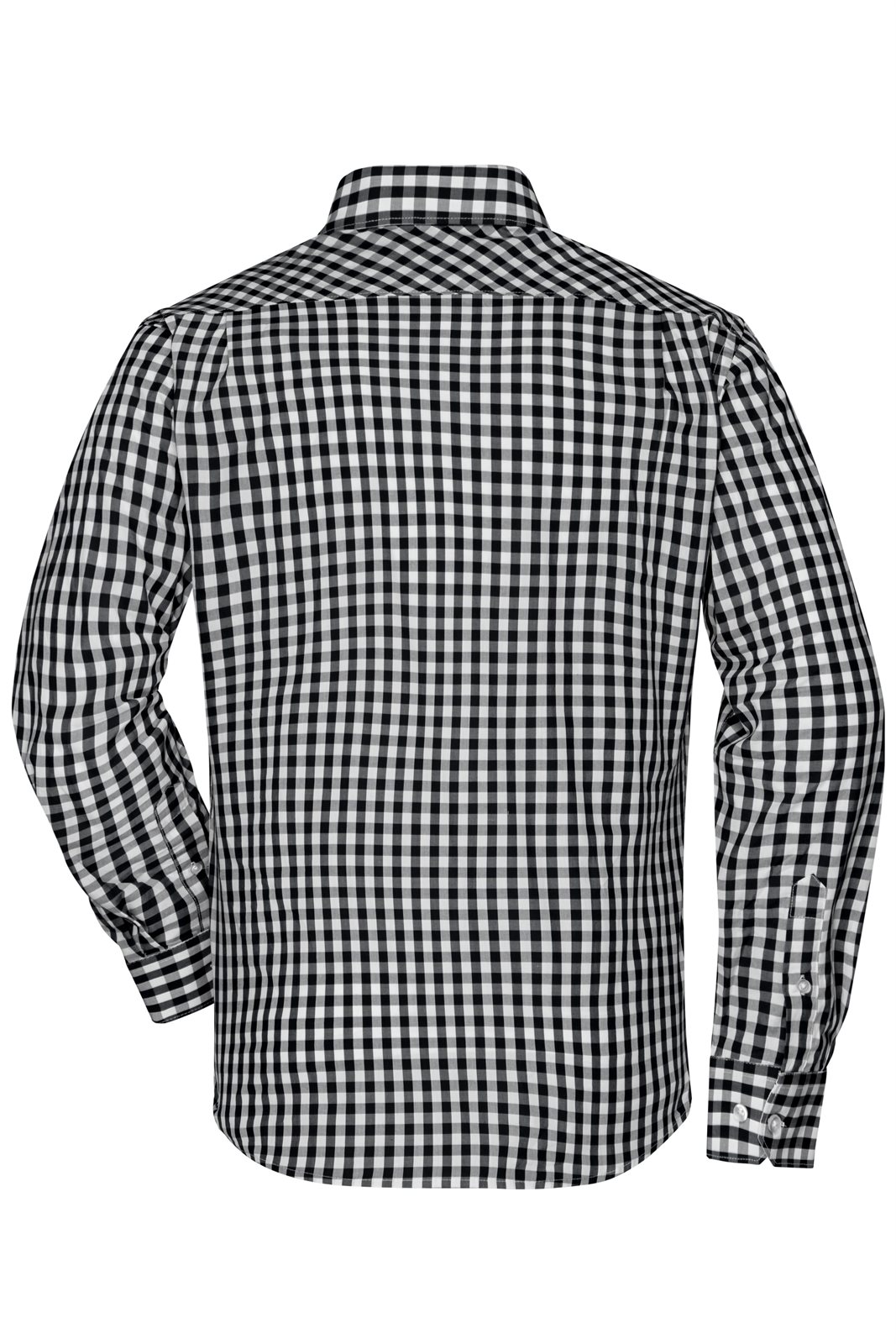 Hemd Herren Weiß/Schwarz – Men's Checked Shirt, Detailansicht