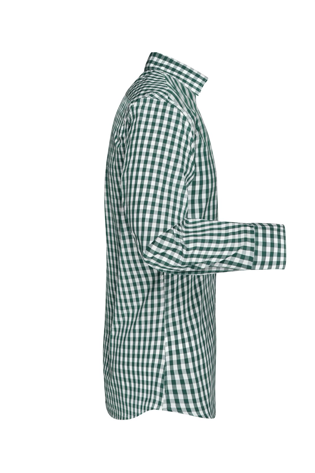 Hemd Herren Grün/Weiß – Men's Checked Shirt, Detailansicht