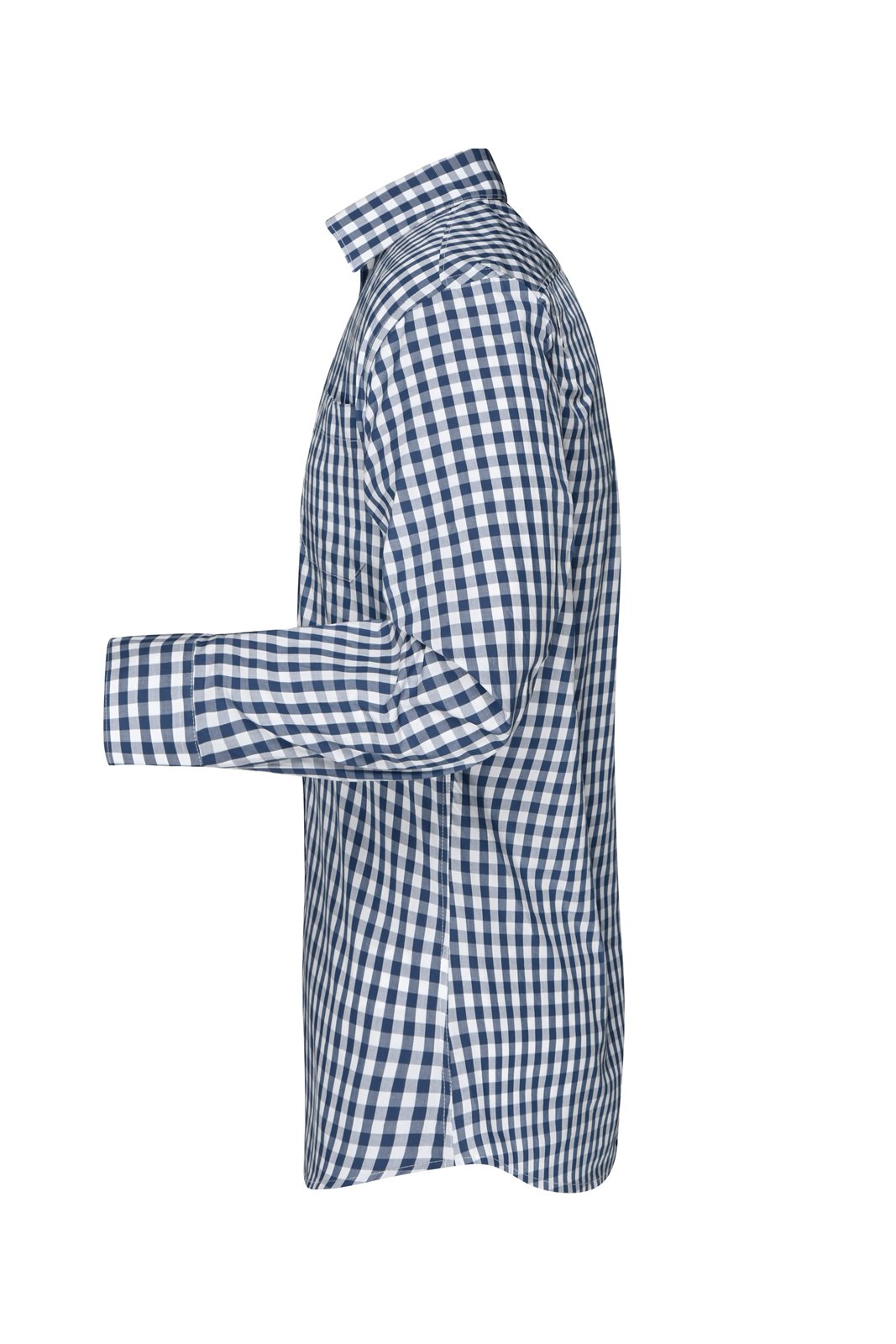 Hemd Herren Weiß/Blau – Men's Checked Shirt, Detailansicht