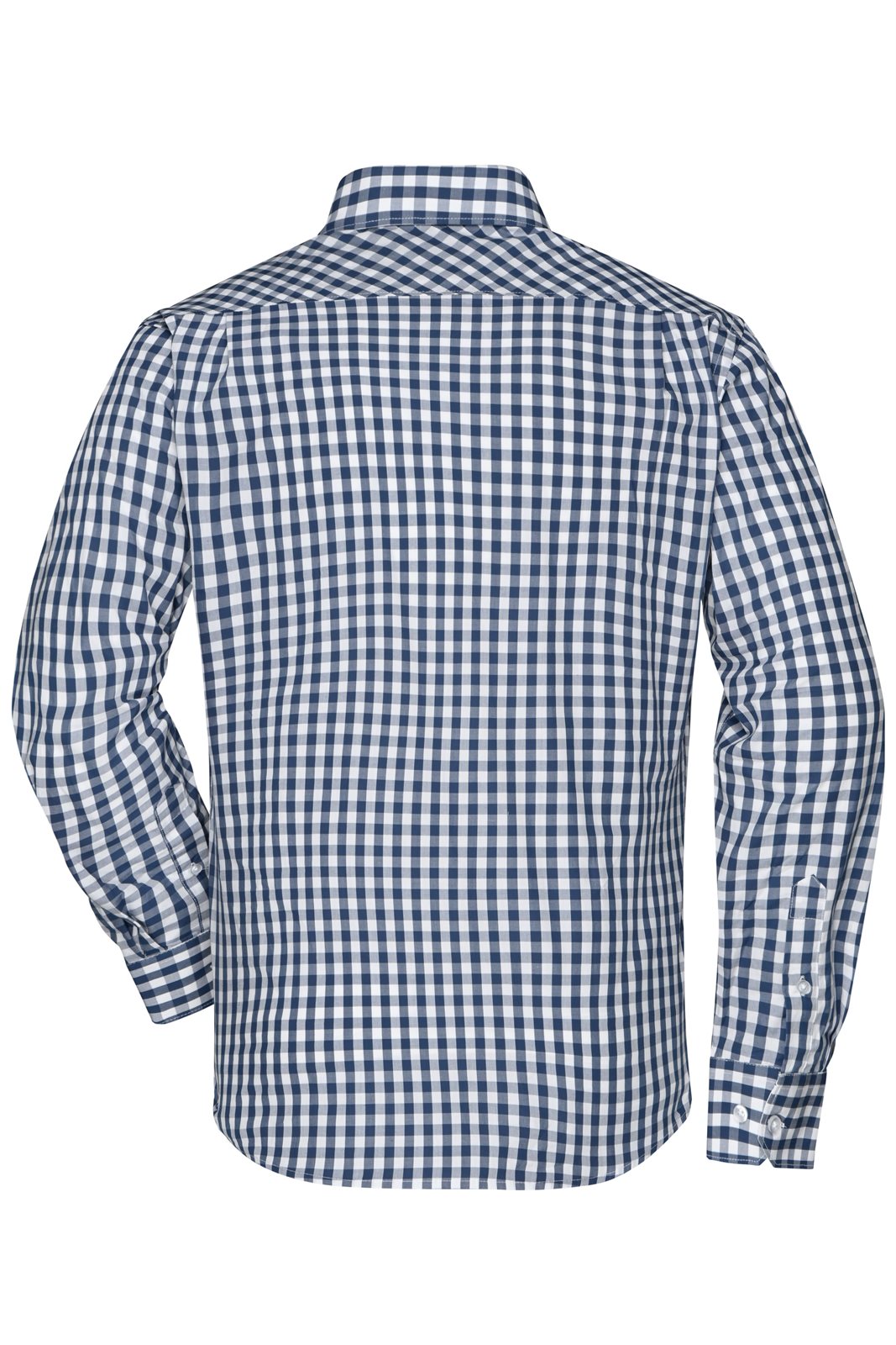 Hemd Herren Weiß/Blau – Men's Checked Shirt, Detailansicht