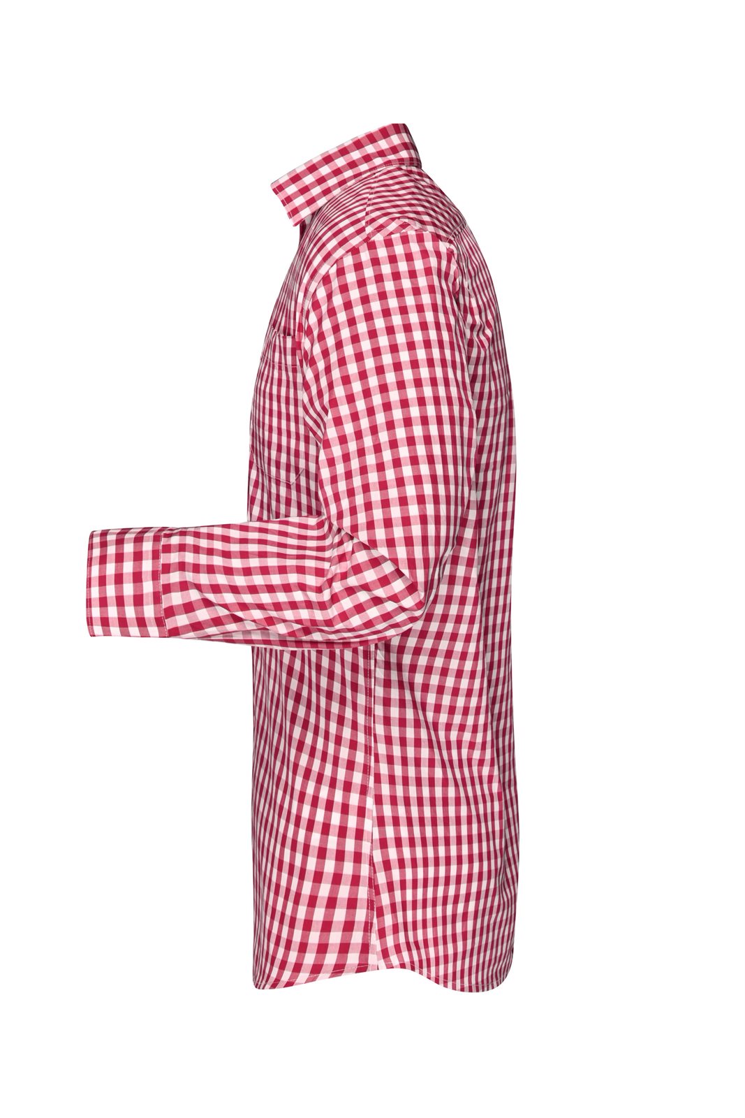 Hemd Herren Weiß/Rot – Men's Checked Shirt, Detailansicht