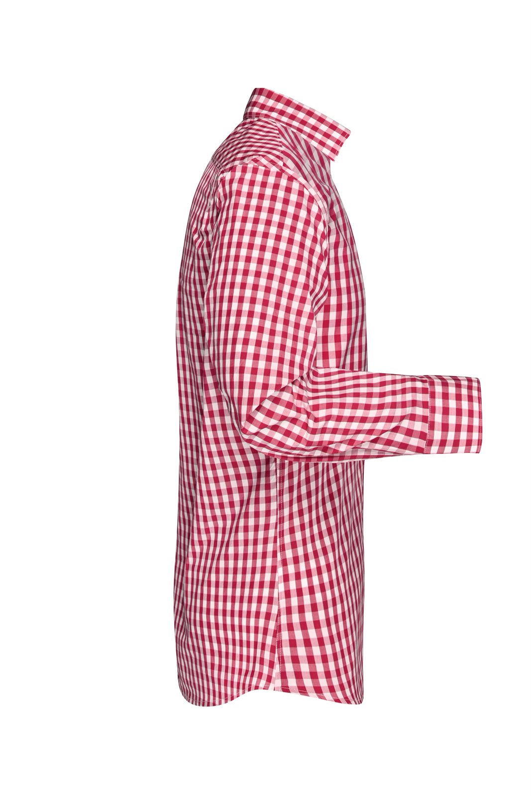 Hemd Herren Weiß/Rot – Men's Checked Shirt, Detailansicht