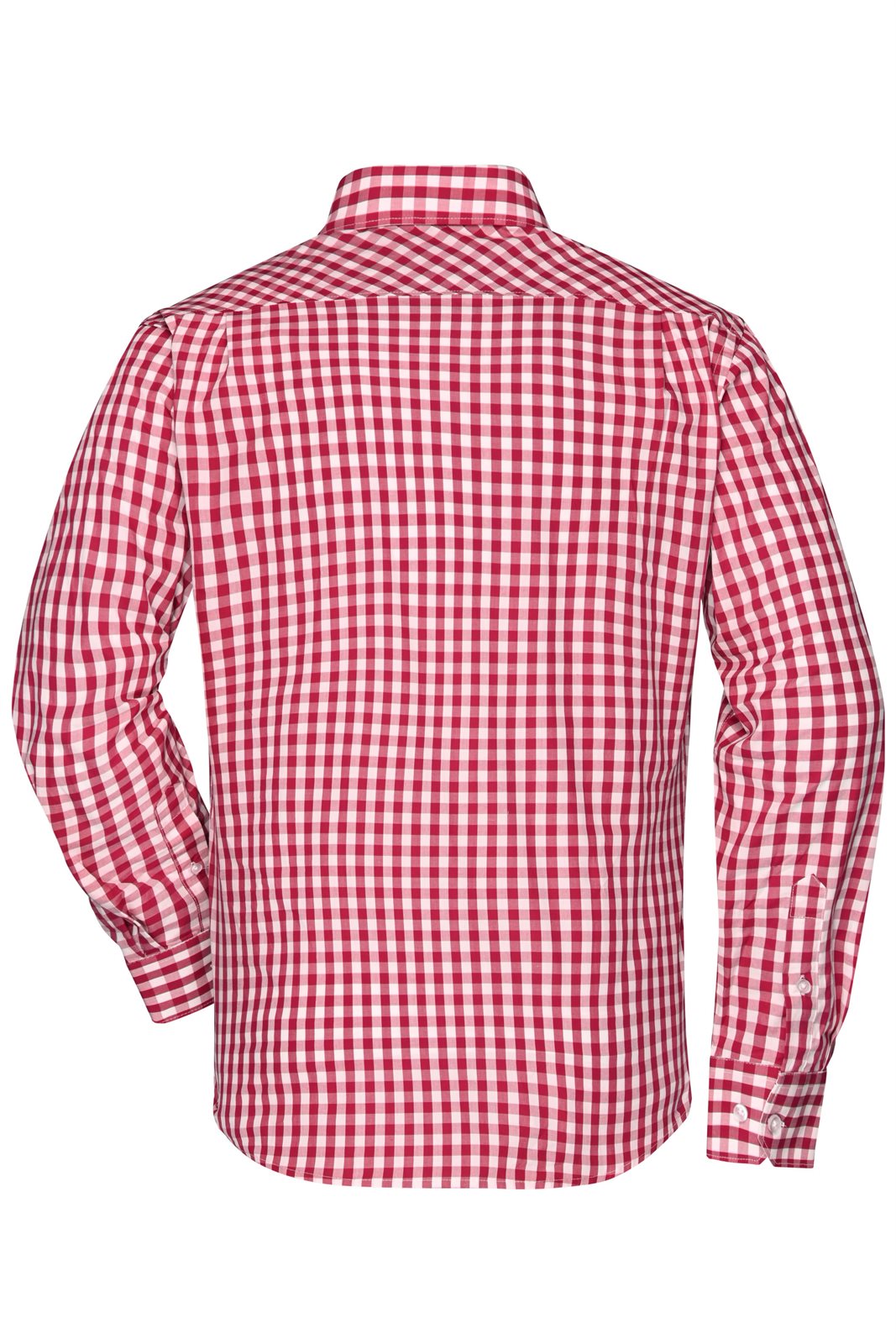 Hemd Herren Weiß/Rot – Men's Checked Shirt, Detailansicht