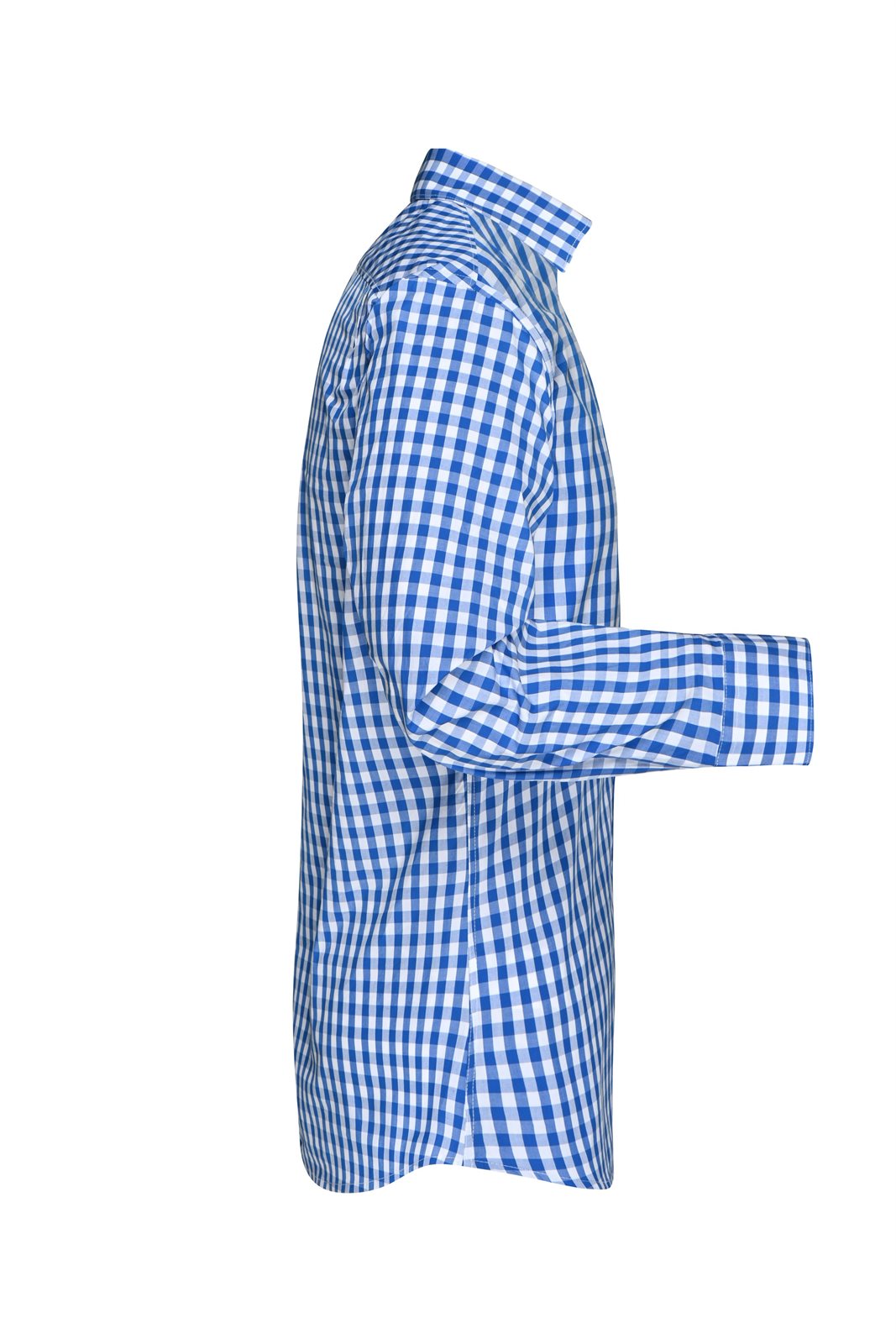 Hemd Herren Weiß/Blau – Men's Checked Shirt, Detailansicht
