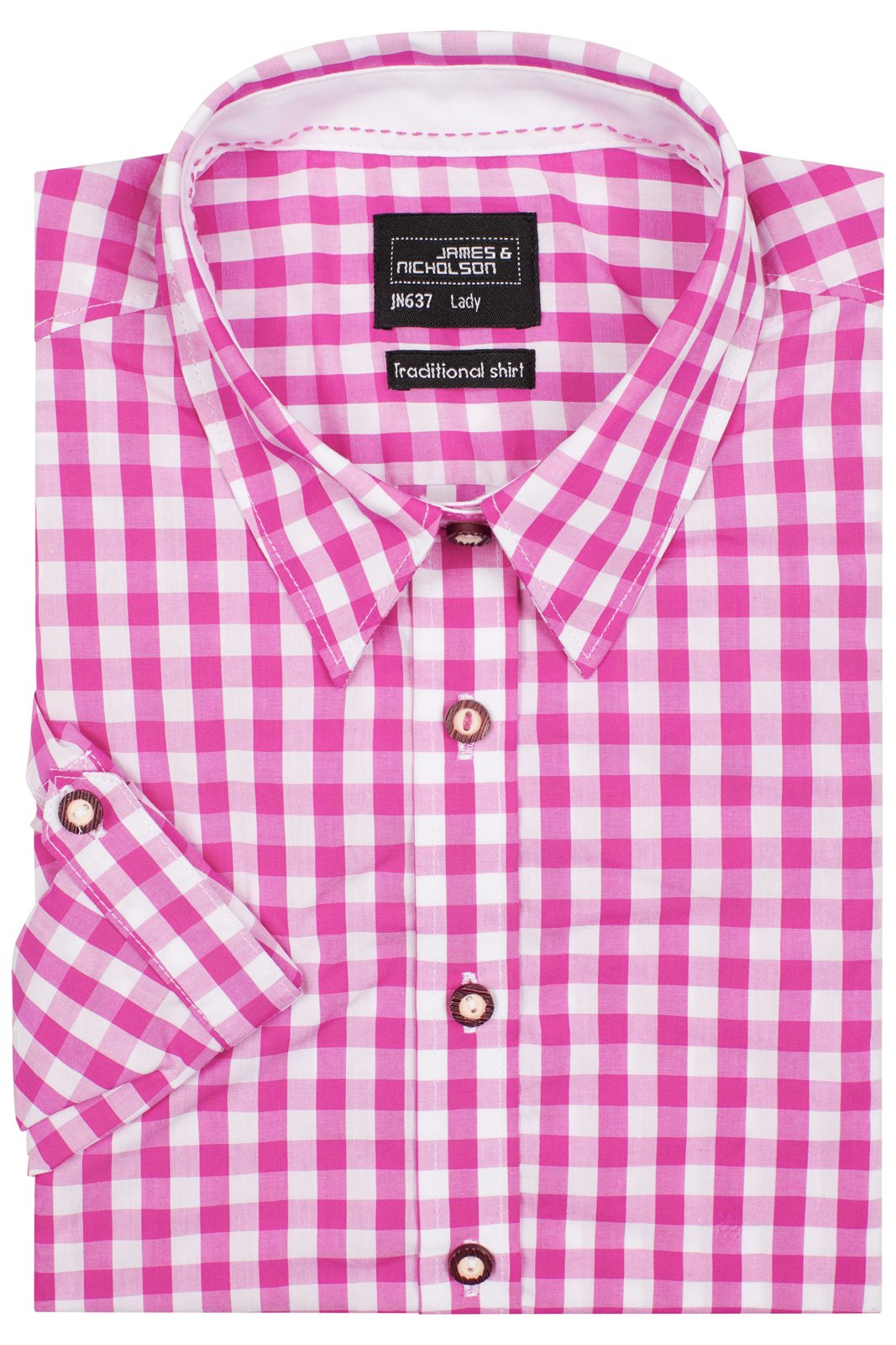 Hemd Damen Weiß/Lila – Ladies' Traditional Shirt, Detailansicht