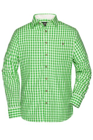 Hemd Herren Weiß/Grün – Men's Traditional Shirt