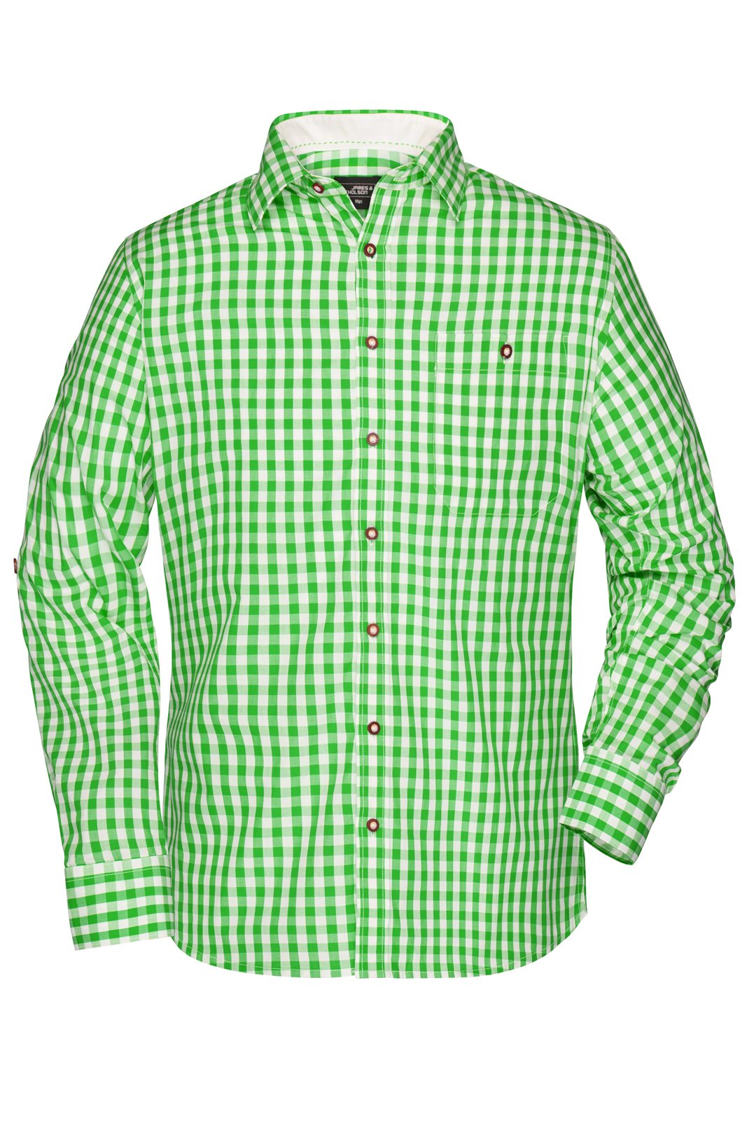 Hemd Herren Weiß/Grün – Men's Traditional Shirt