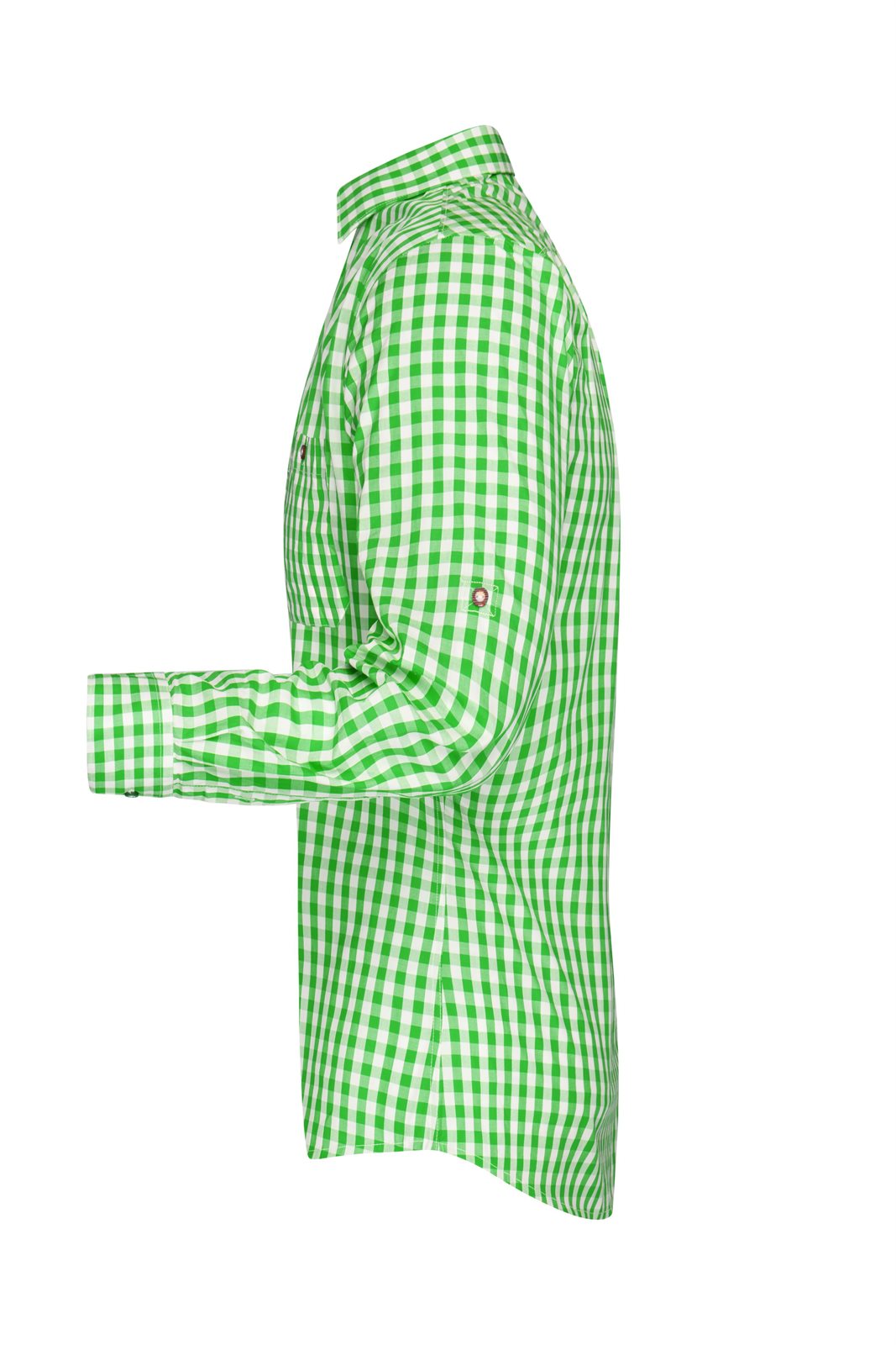 Hemd Herren Weiß/Grün – Men's Traditional Shirt, Detailansicht