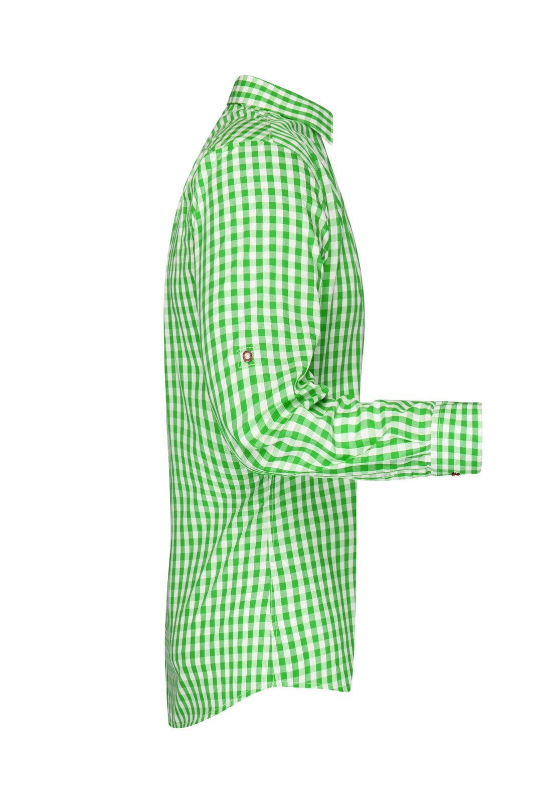 Hemd Herren Weiß/Grün – Men's Traditional Shirt, Detailansicht