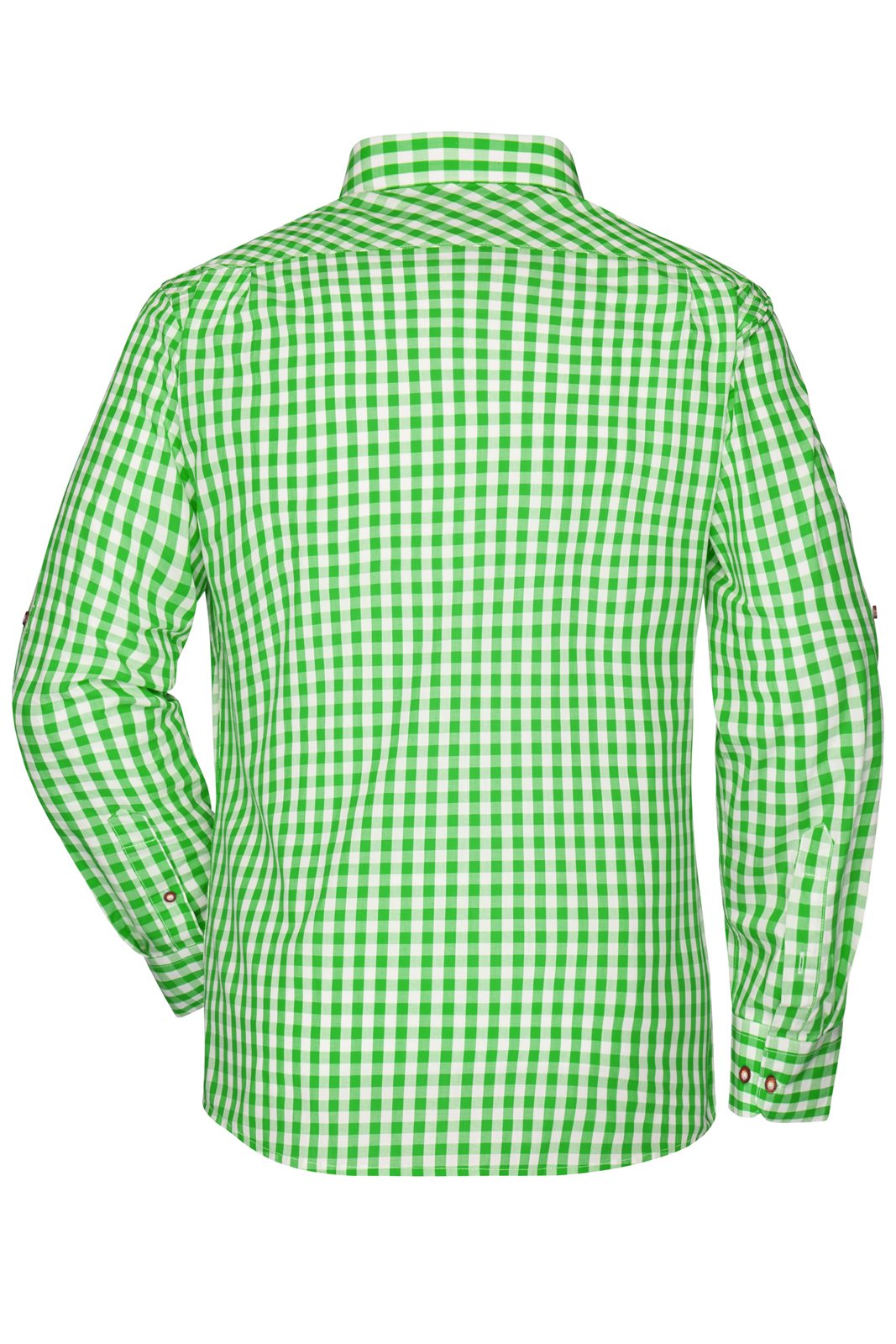 Hemd Herren Weiß/Grün – Men's Traditional Shirt, Detailansicht
