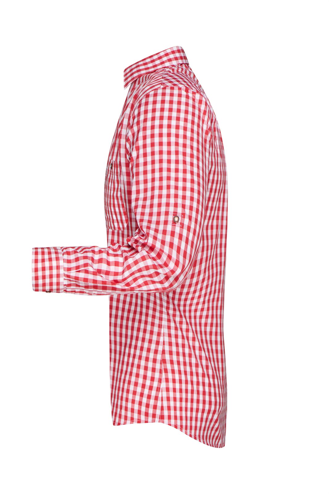 Hemd Herren Weiß/Rot – Men's Traditional Shirt, Detailansicht