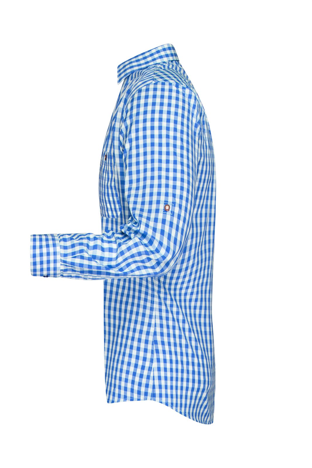 Hemd Herren Weiß/Blau – Men's Traditional Shirt, Detailansicht