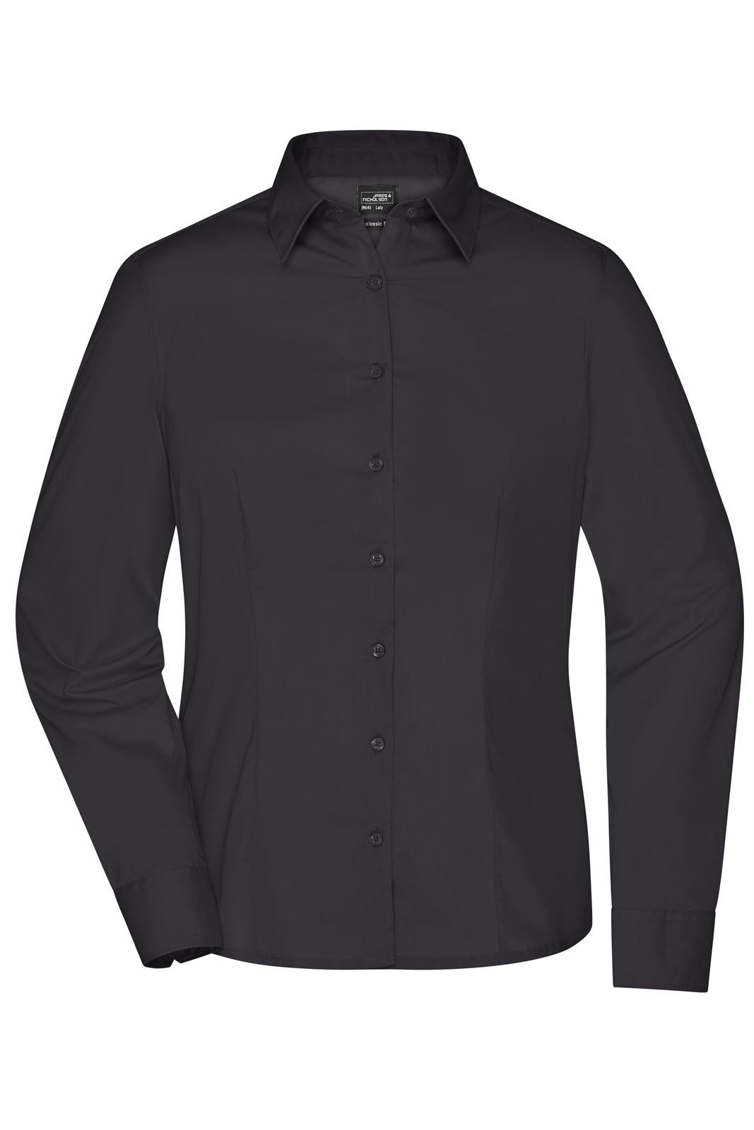 Hemd Damen Schwarz – Ladies' Business Shirt Long-Sleeved