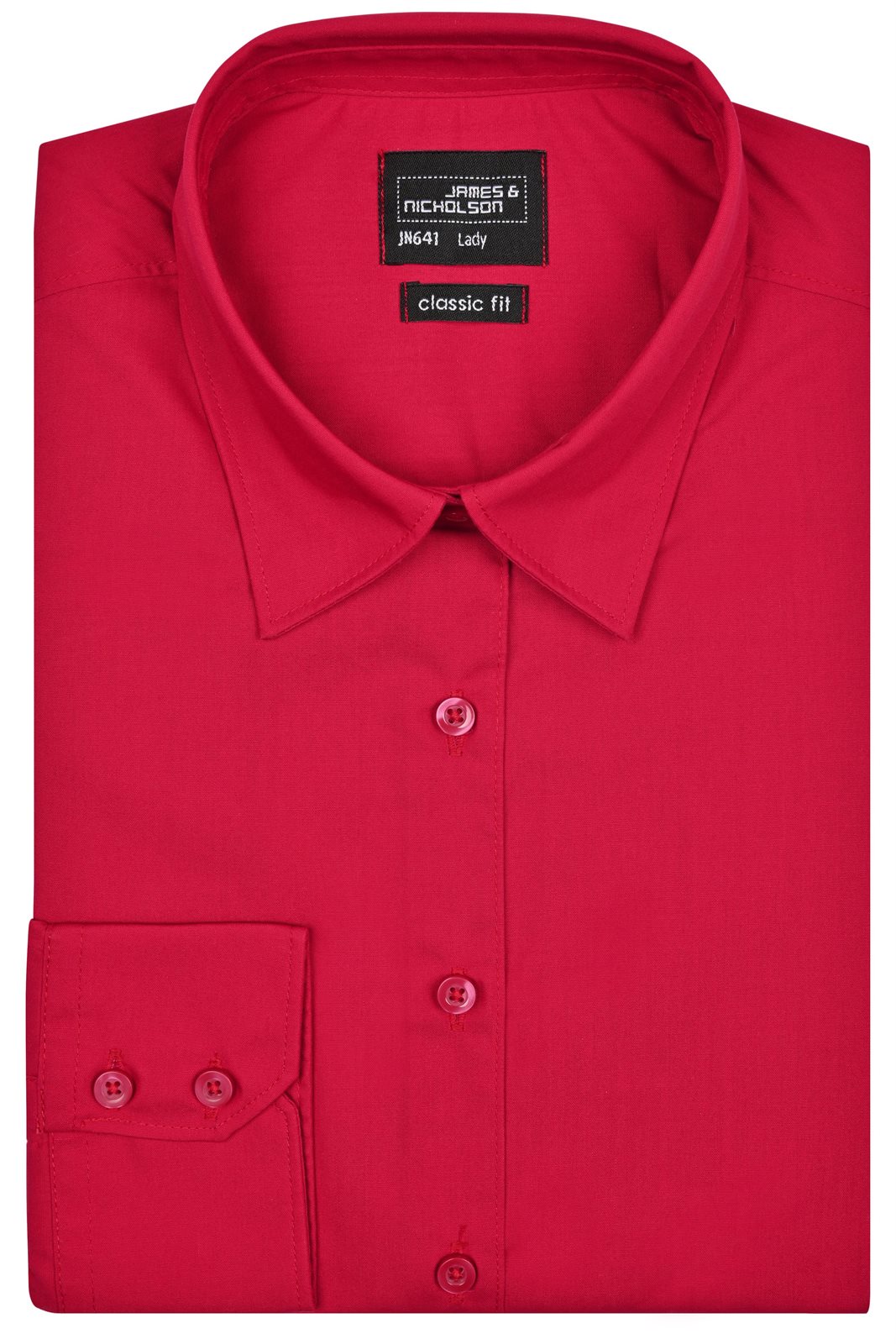 Hemd Damen Rot – Ladies' Business Shirt Long-Sleeved, Detailansicht