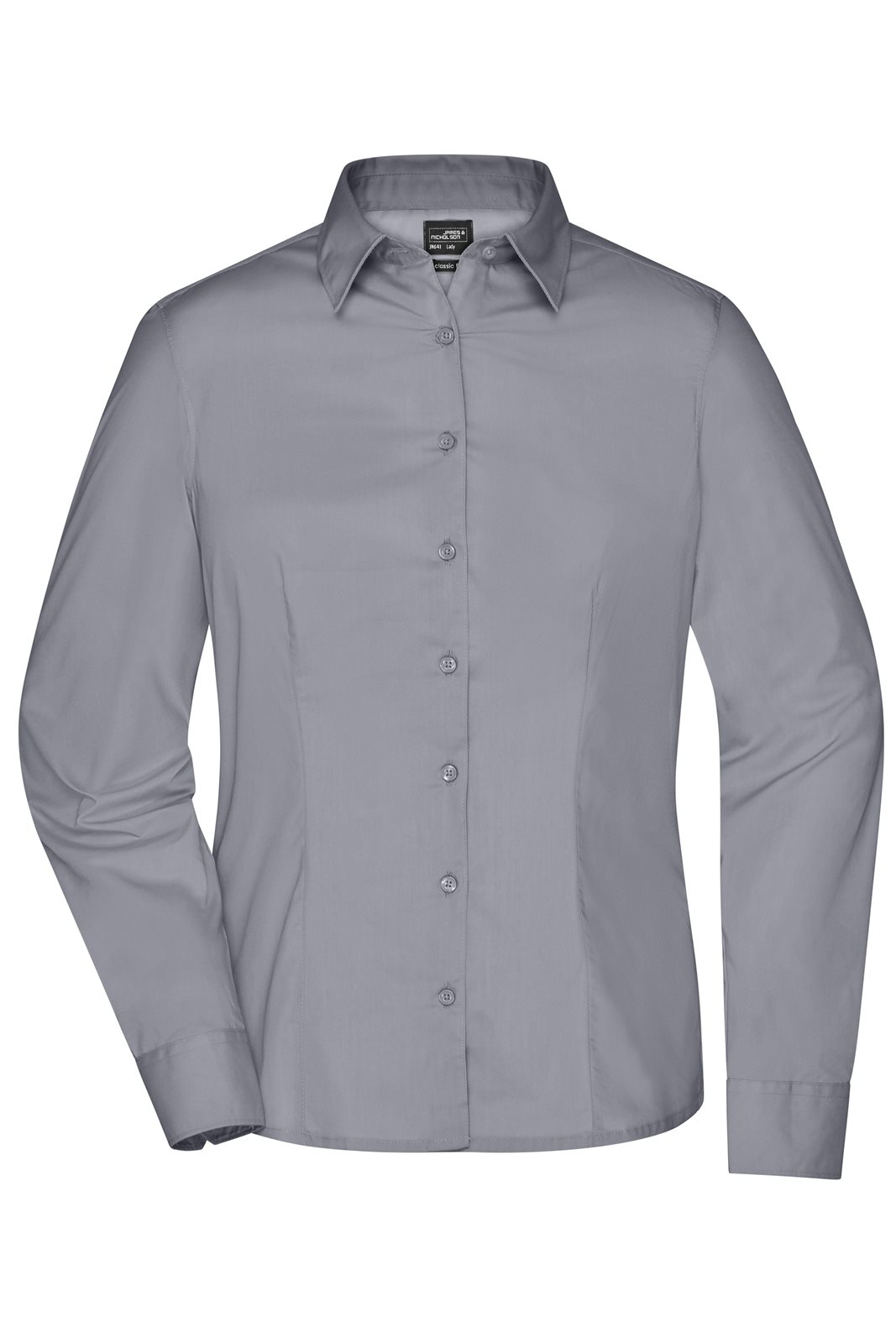 Hemd Damen Grau – Ladies' Business Shirt Long-Sleeved