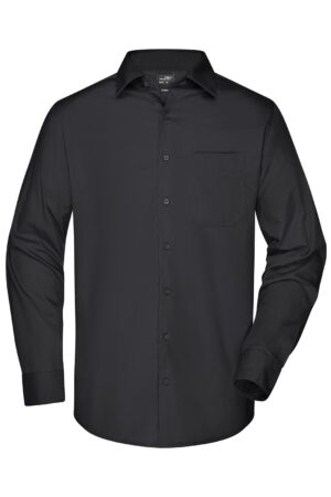 Hemd Herren Schwarz – Men's Business Shirt Long-Sleeved
