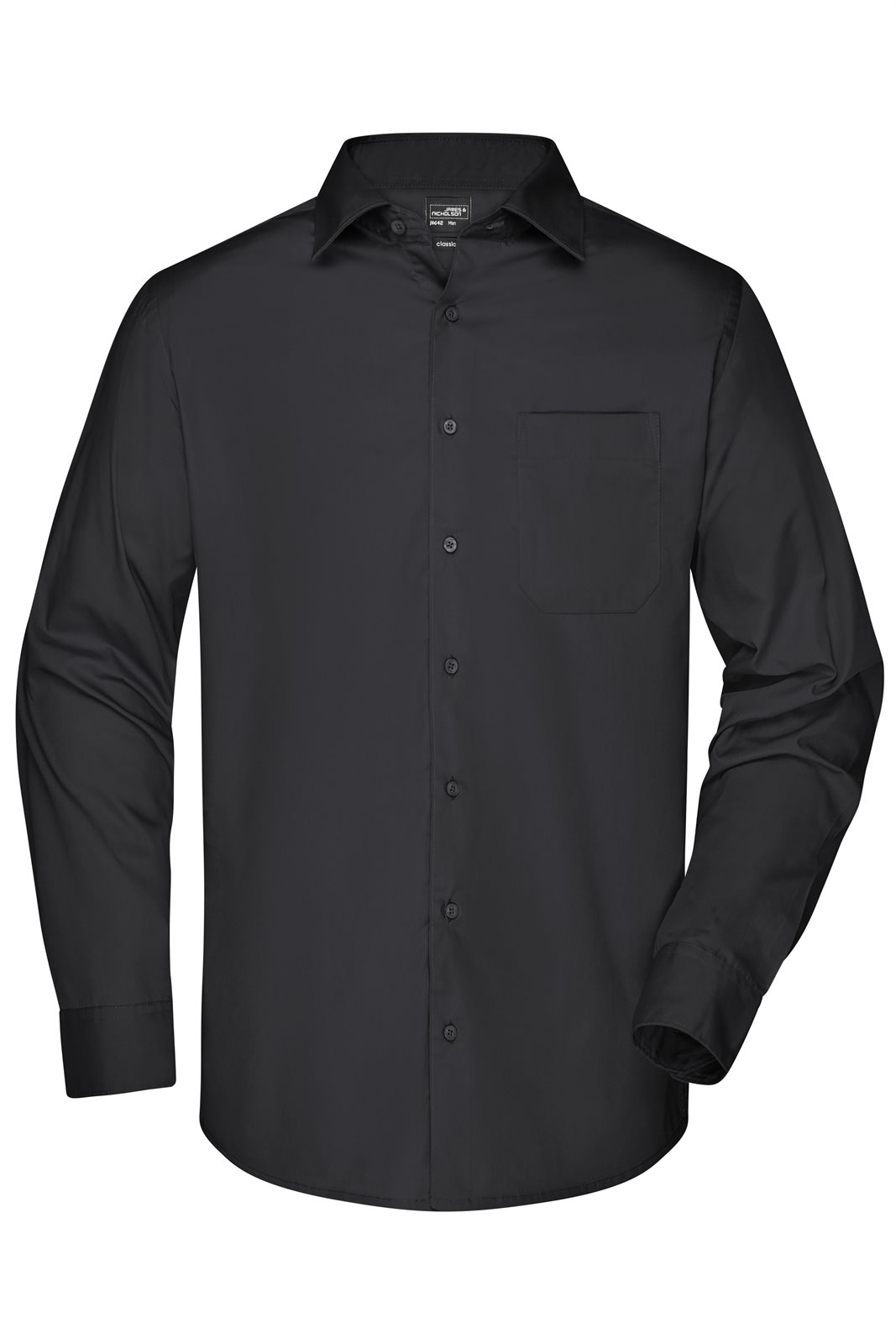 Hemd Herren Schwarz – Men's Business Shirt Long-Sleeved