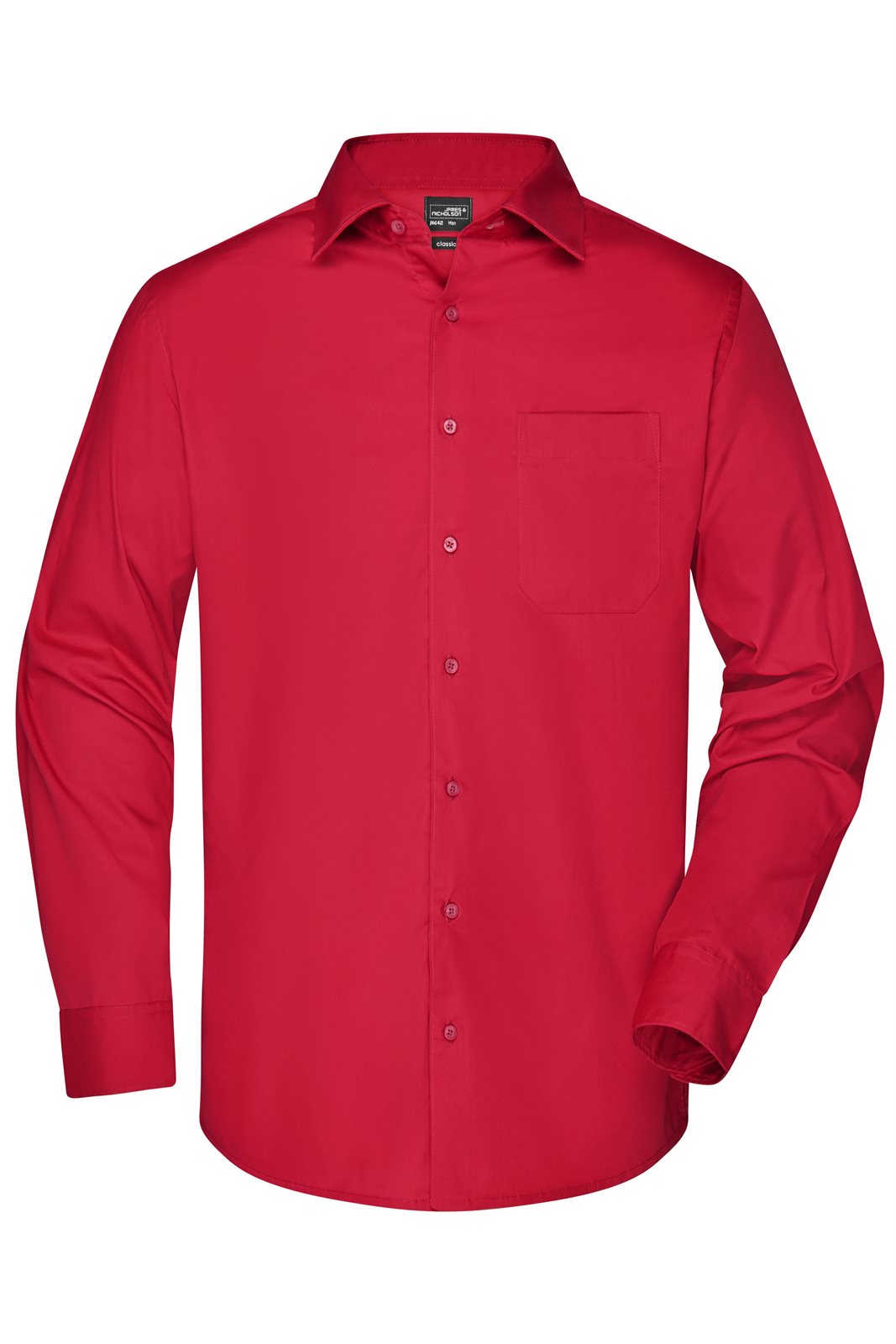 Hemd Herren Rot – Men's Business Shirt Long-Sleeved