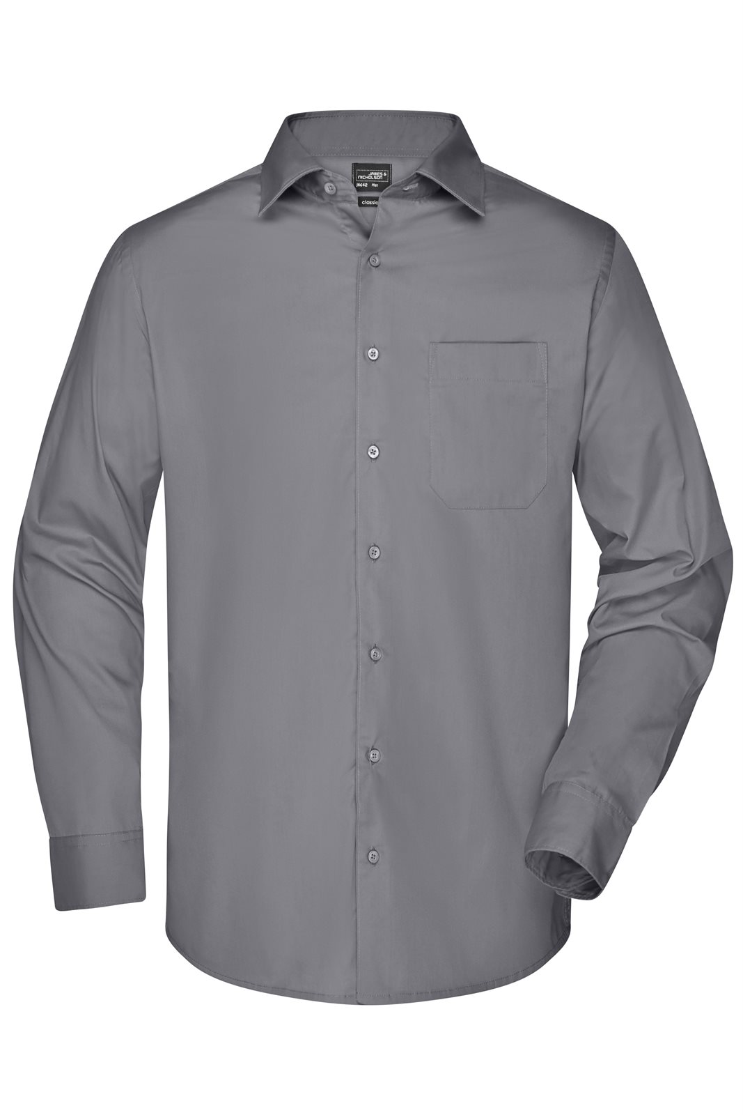 Hemd Herren Grau – Men's Business Shirt Long-Sleeved