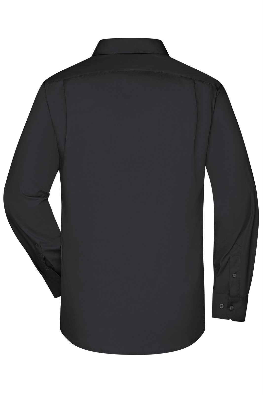 Hemd Herren Schwarz – Men's Business Shirt Long-Sleeved, Detailansicht