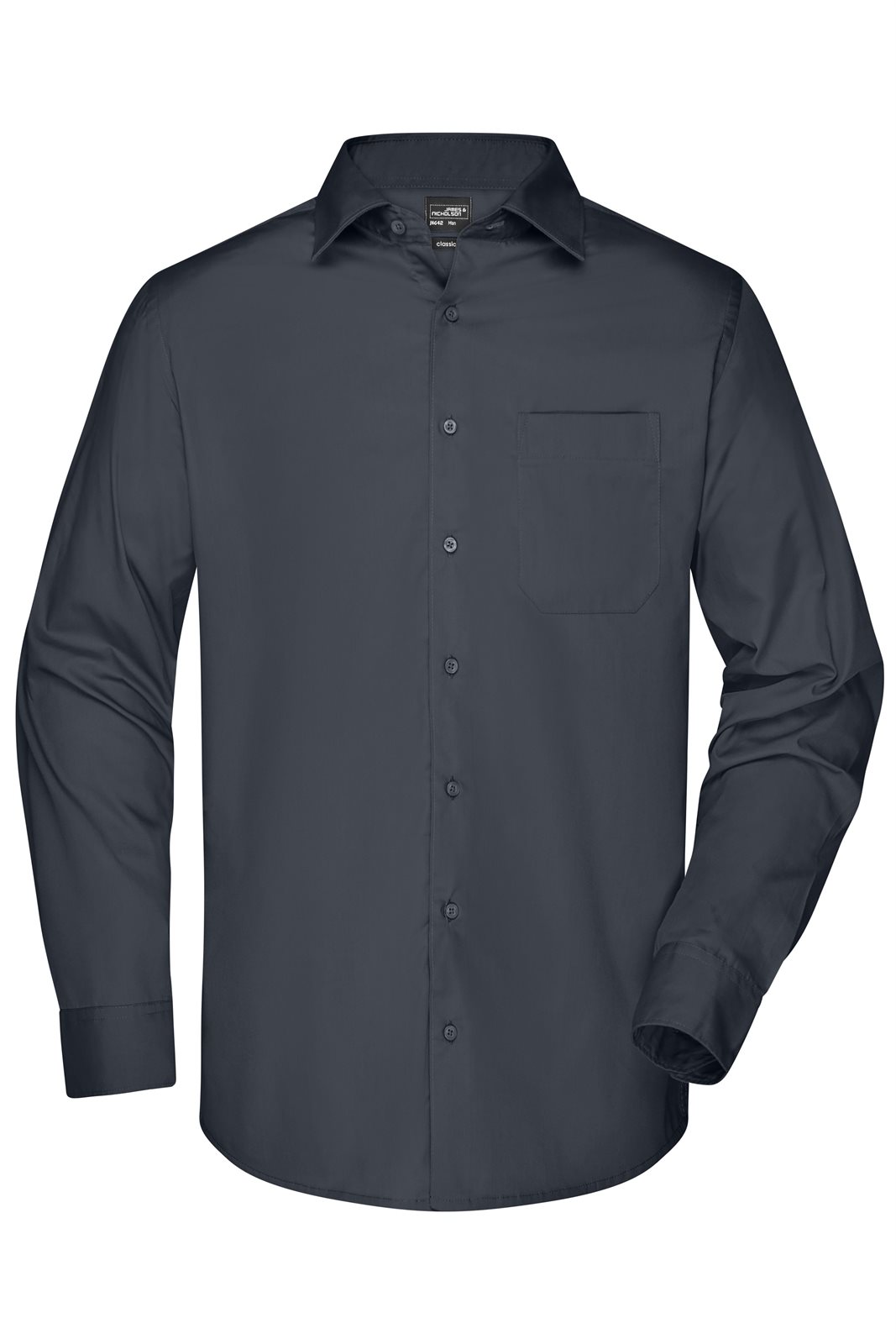 Hemd Herren Grau – Men's Business Shirt Long-Sleeved