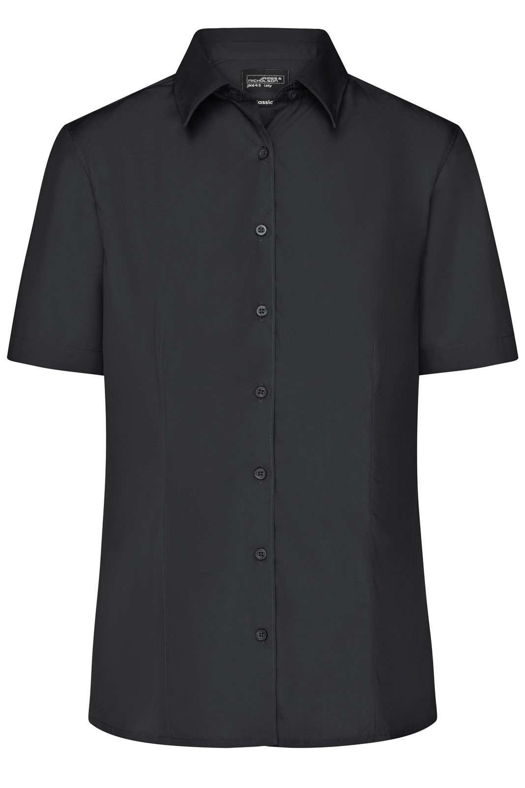 Hemd Damen Schwarz – Ladies' Business Shirt Short-Sleeved