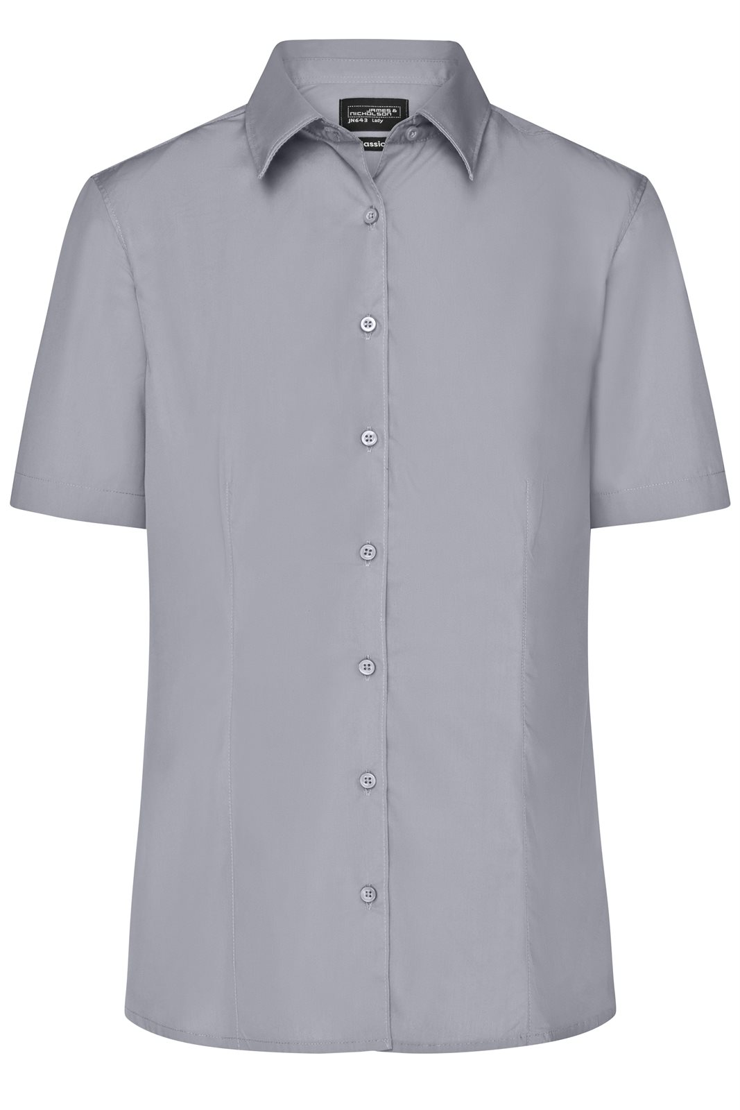 Hemd Damen Grau – Ladies' Business Shirt Short-Sleeved