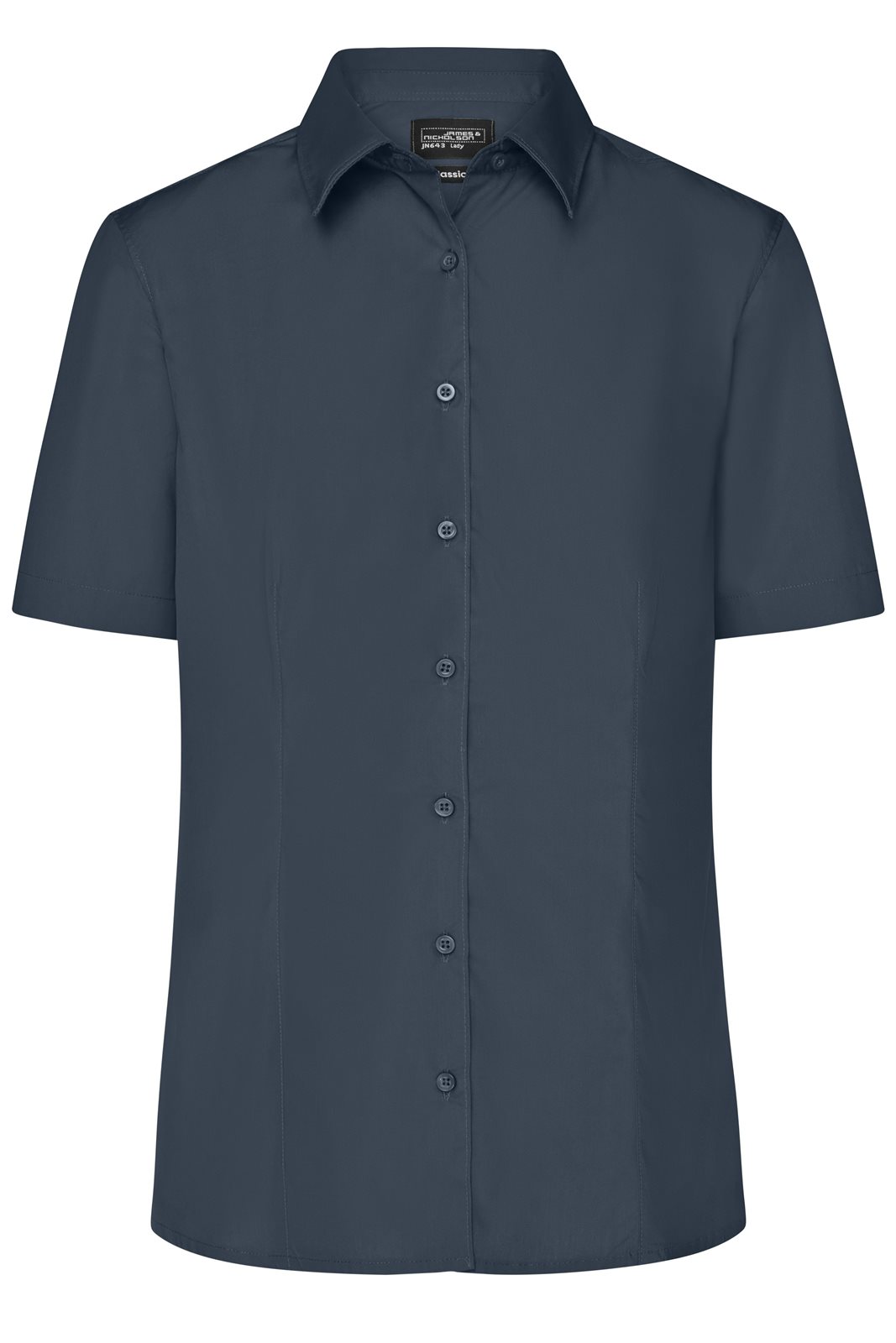 Hemd Damen Grau – Ladies' Business Shirt Short-Sleeved