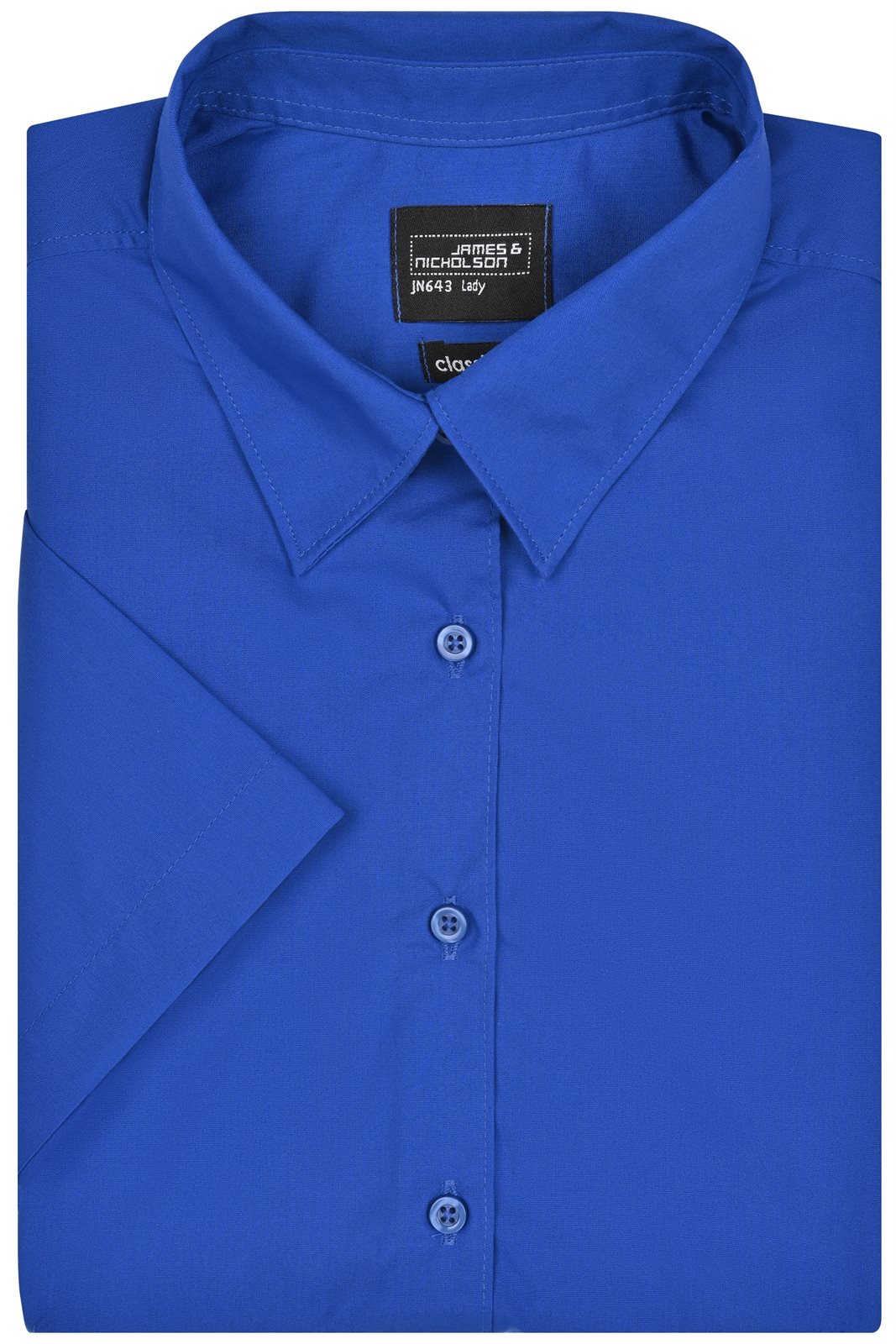 Hemd Damen Blau – Ladies' Business Shirt Short-Sleeved, Detailansicht
