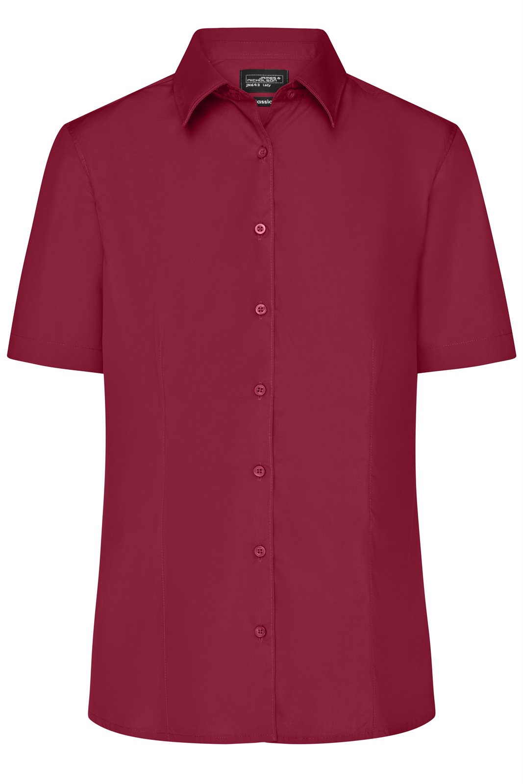 Hemd Damen Rot/Weinrot – Ladies' Business Shirt Short-Sleeved