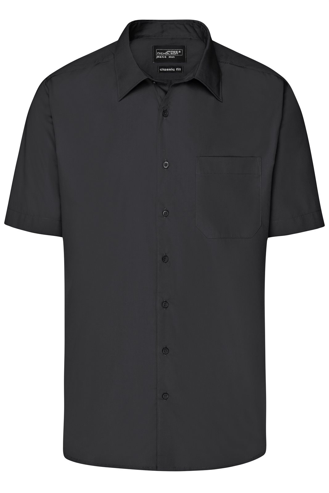 Hemd Herren Schwarz – Men's Business Shirt Short-Sleeved