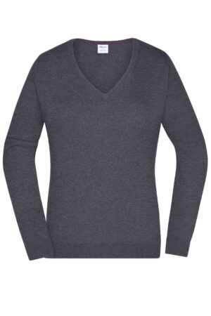 Pullover Damen Grau/Schwarz – Ladies' V-Neck Pullover