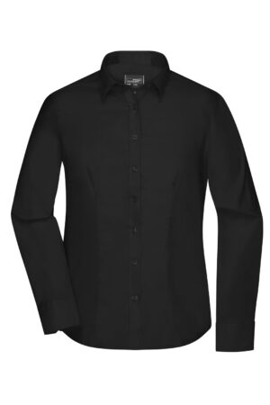 Hemd Damen Schwarz – Ladies' Shirt Long-Sleeved Micro-Twill