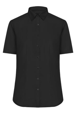 Hemd Damen Schwarz – Ladies' Shirt Short-Sleeved Micro-Twill