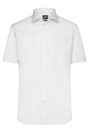Hemd Herren Schwarz – Men's Shirt Short-Sleeved Micro-Twill