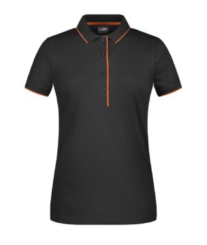 Poloshirt Damen Schwarz/Orange – Ladies' Polo Stripe