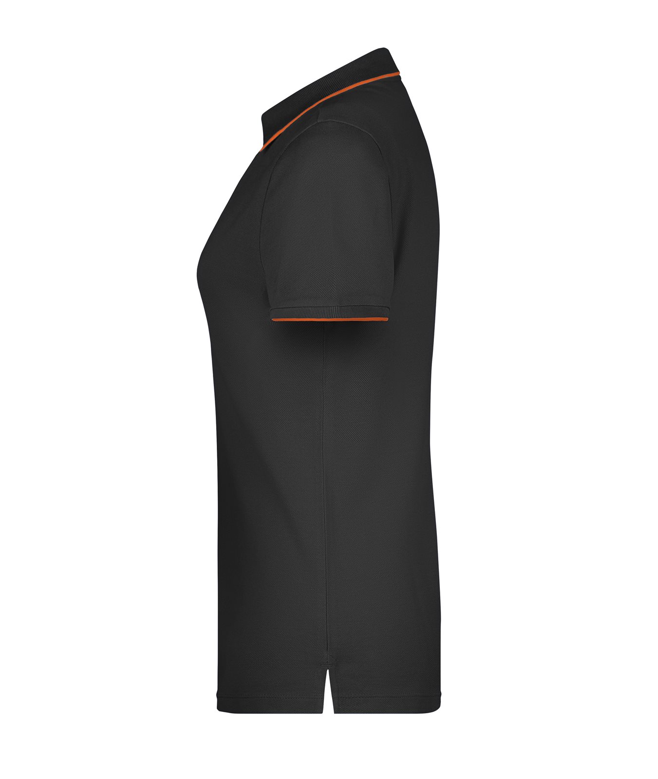 Poloshirt Damen Schwarz/Orange – Ladies' Polo Stripe, Detailansicht