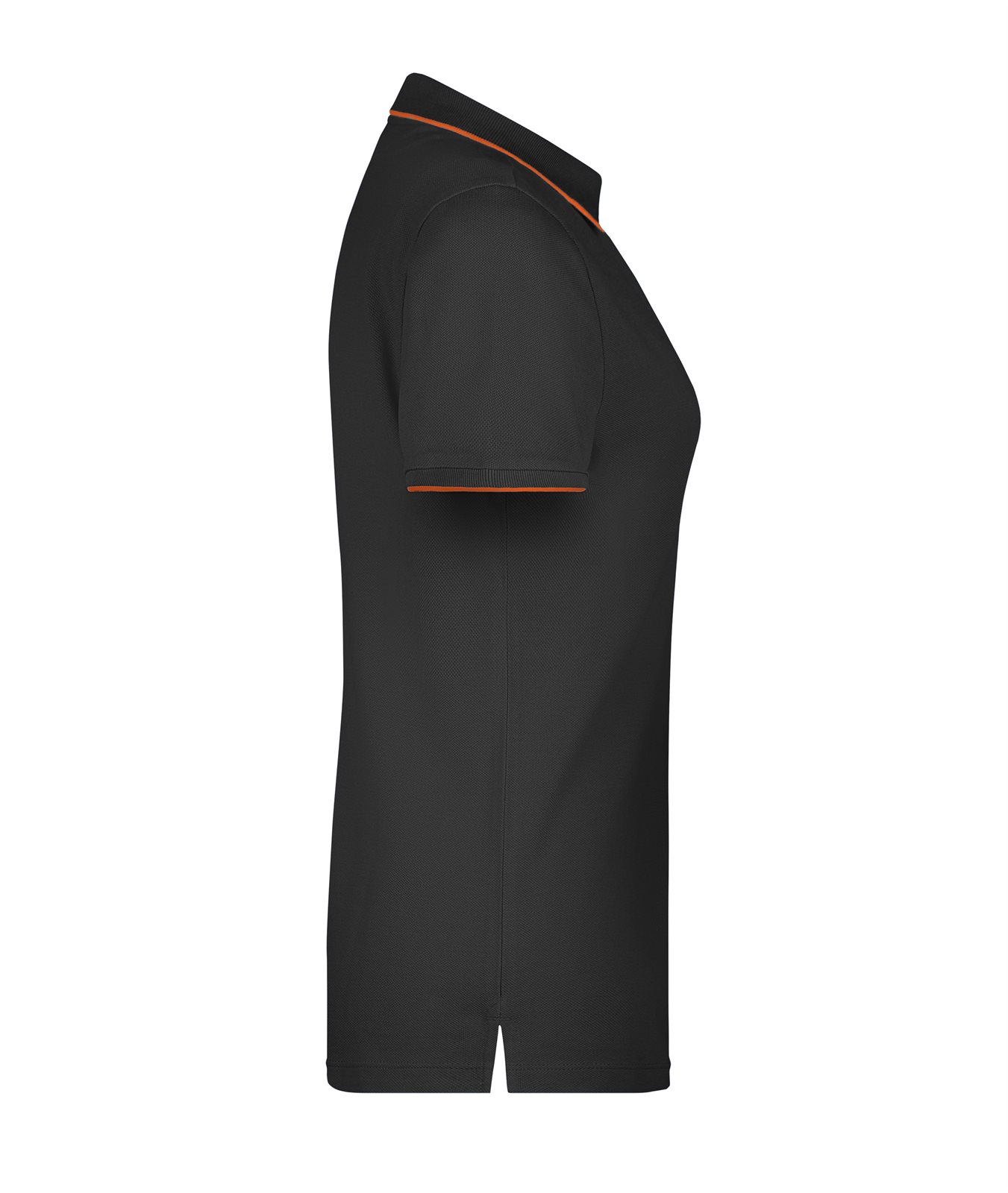 Poloshirt Damen Schwarz/Orange – Ladies' Polo Stripe, Detailansicht