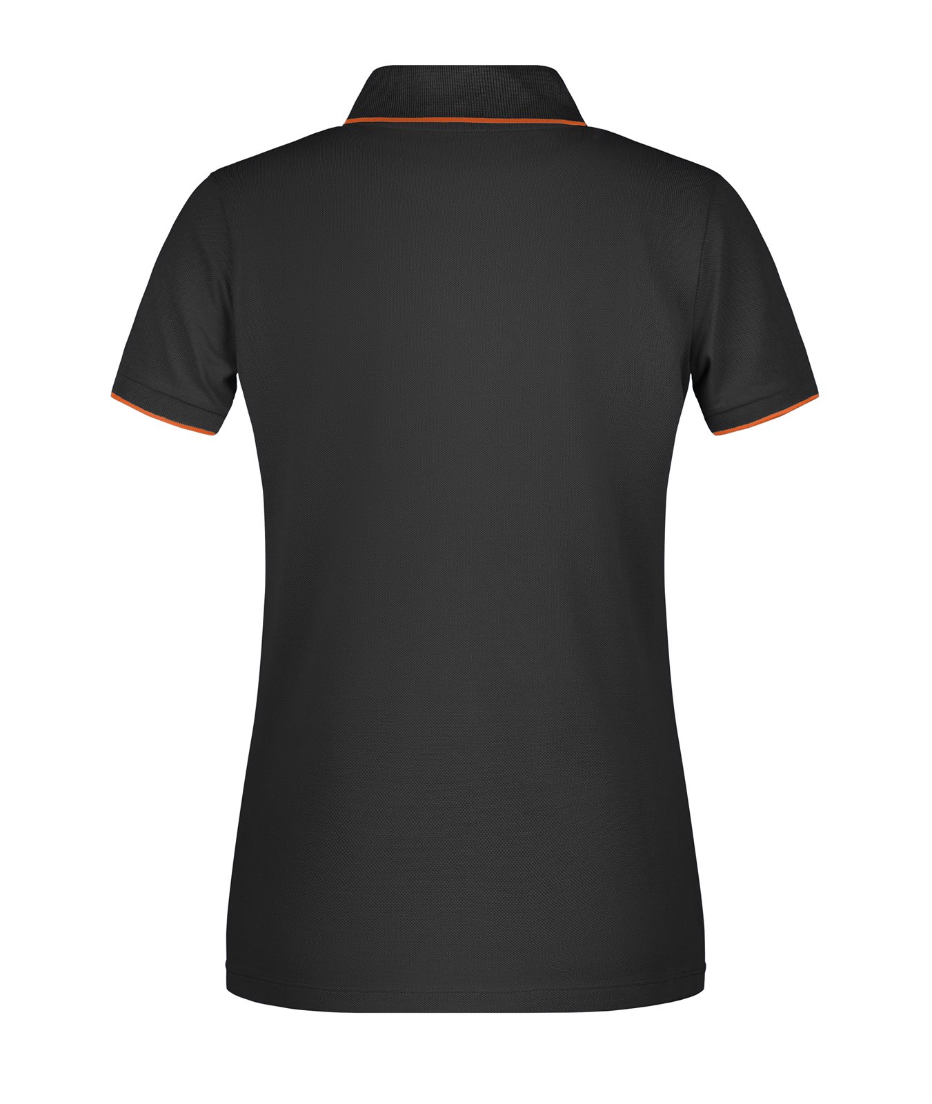 Poloshirt Damen Schwarz/Orange – Ladies' Polo Stripe, Detailansicht