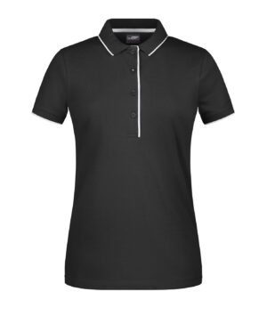Poloshirt Damen Schwarz/Orange – Ladies' Polo Stripe