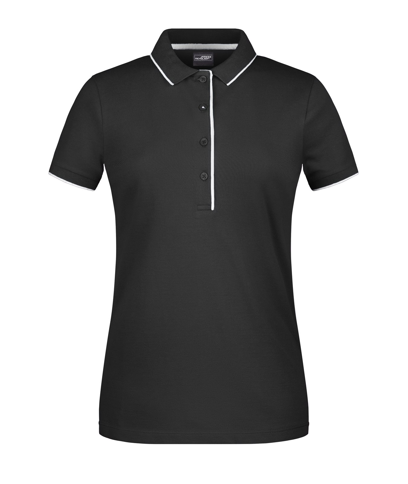 Poloshirt Damen Schwarz/Grau – Ladies' Polo Stripe