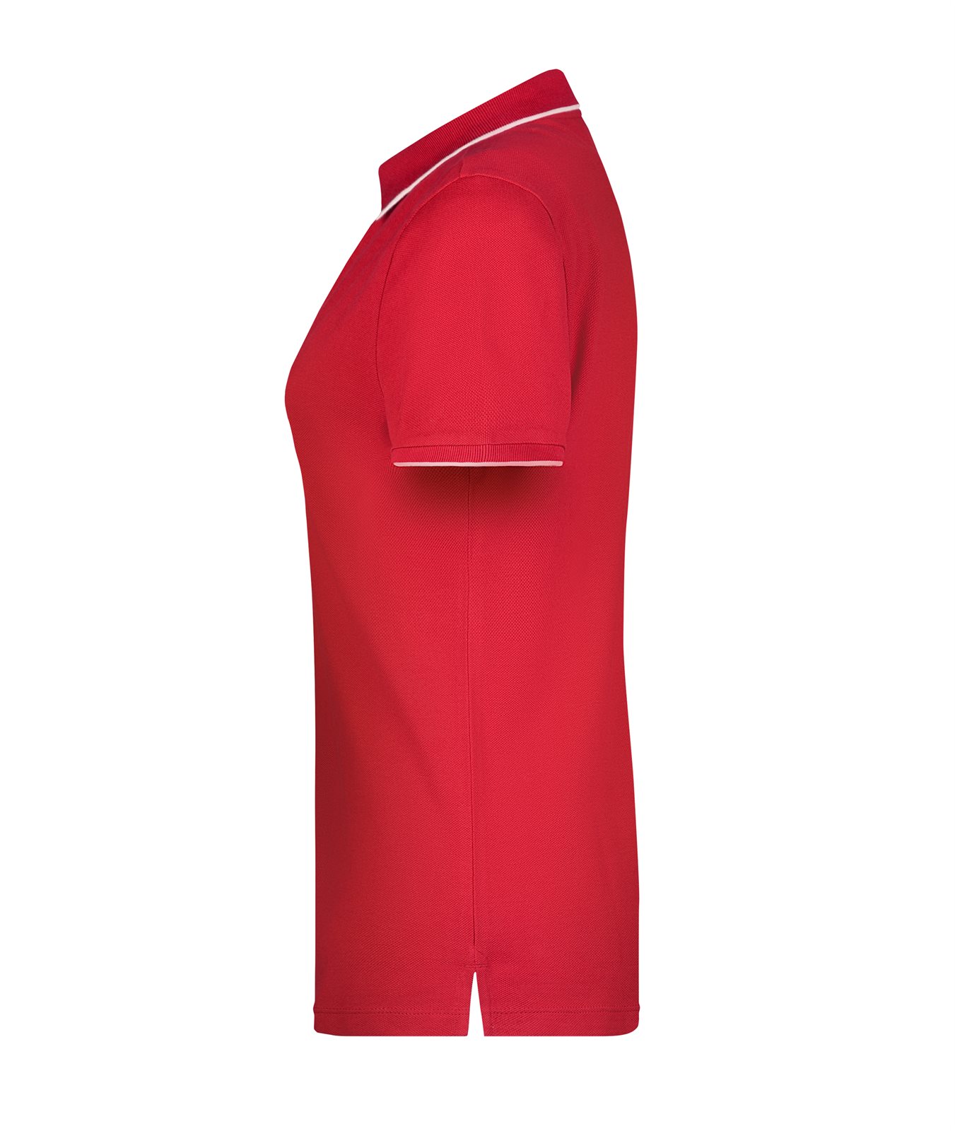 Poloshirt Damen Weiß/Rot – Ladies' Polo Stripe, Detailansicht