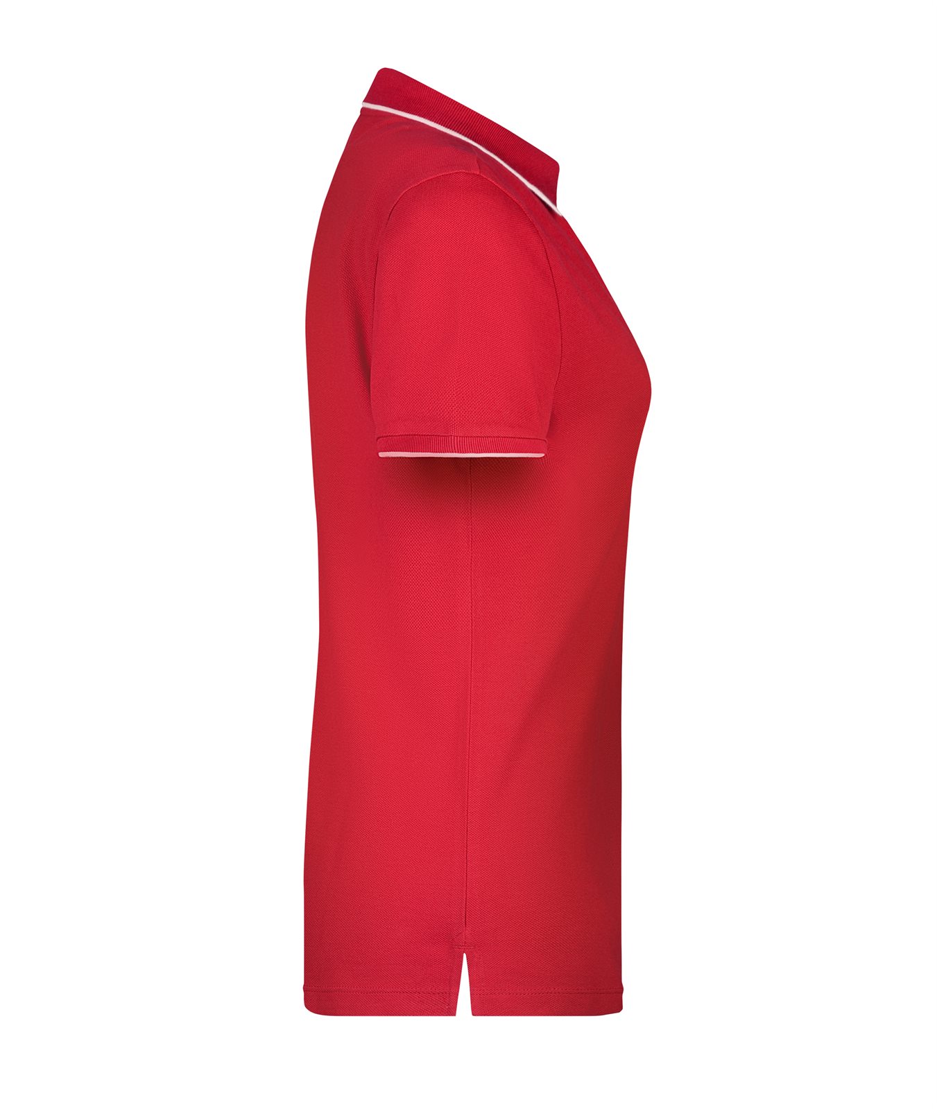 Poloshirt Damen Weiß/Rot – Ladies' Polo Stripe, Detailansicht
