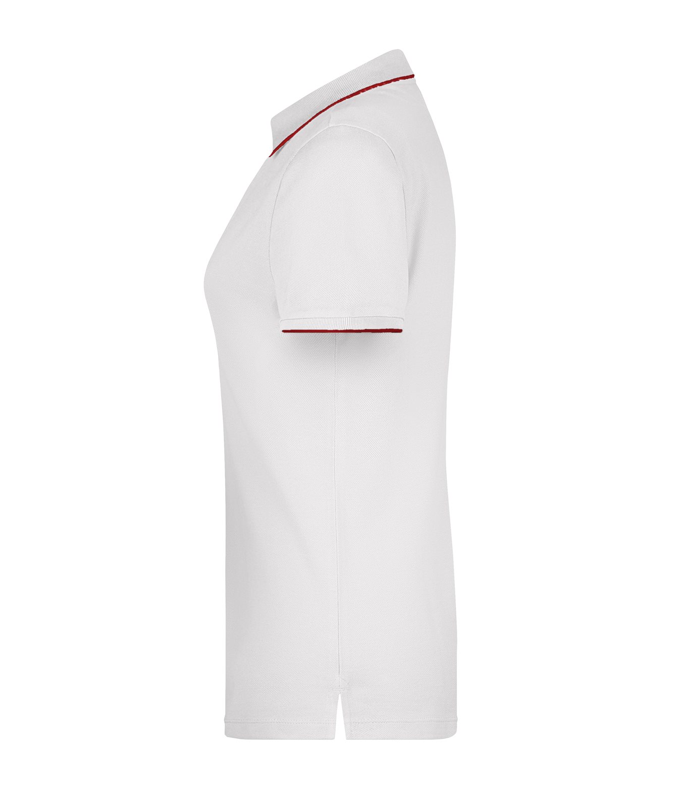 Poloshirt Damen Weiß/Rot – Ladies' Polo Stripe, Detailansicht